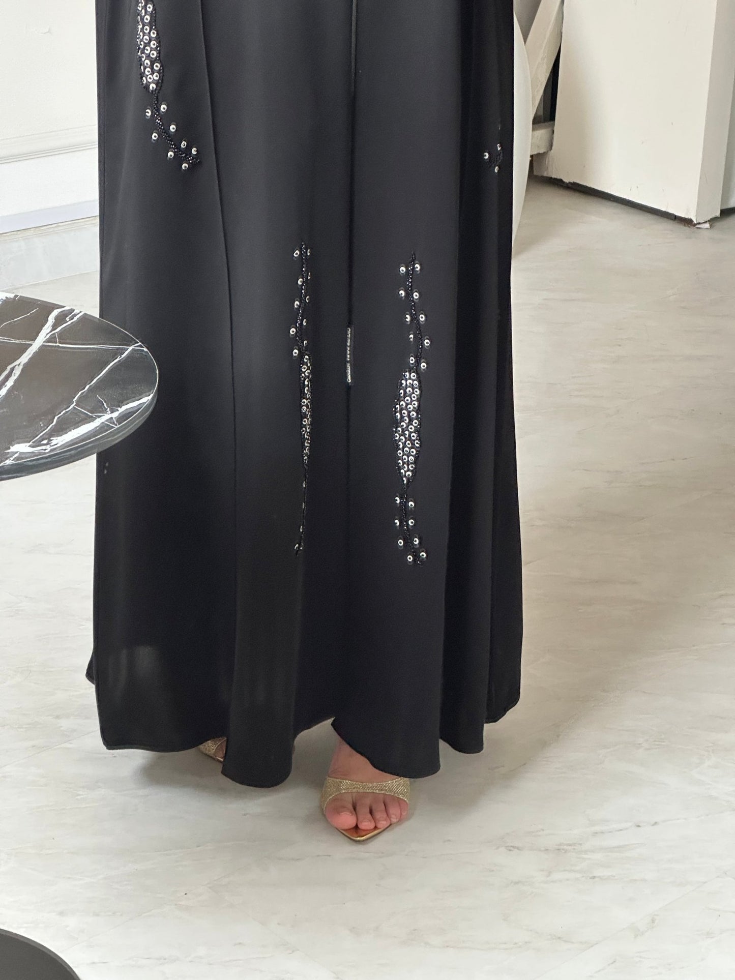 C 0730 Beaded Black Abaya