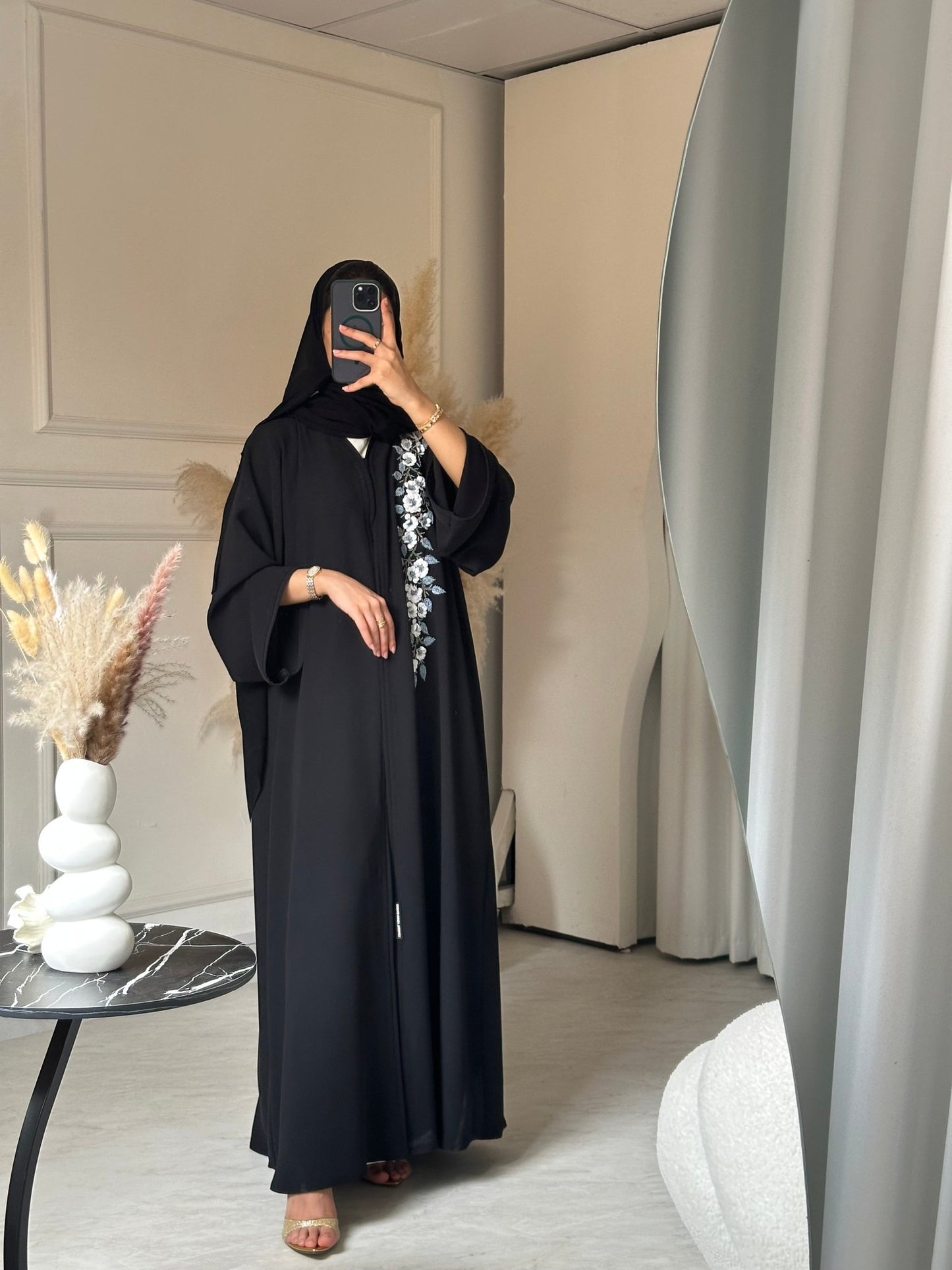 C 0732 Beaded Black Abaya