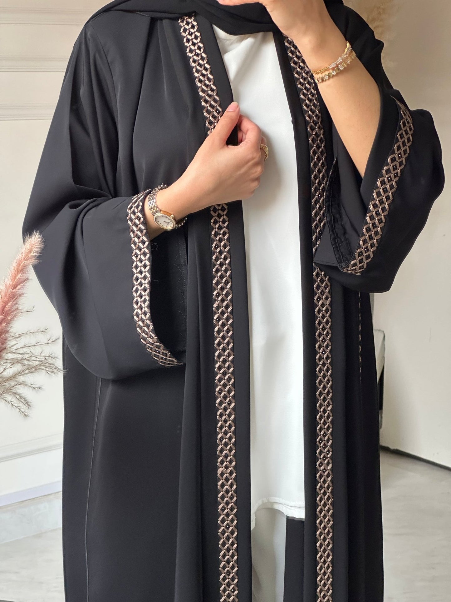 C 0736 Embroidered Black Abaya