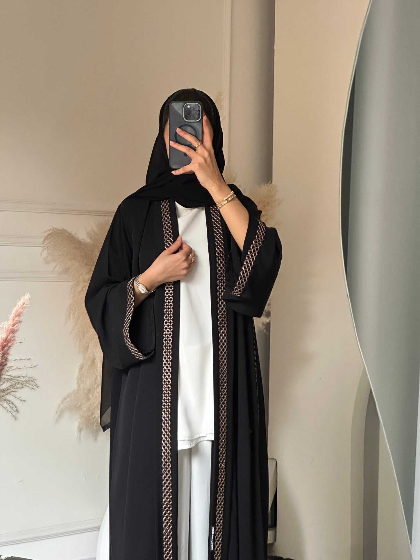 C 0736 Embroidered Black Abaya