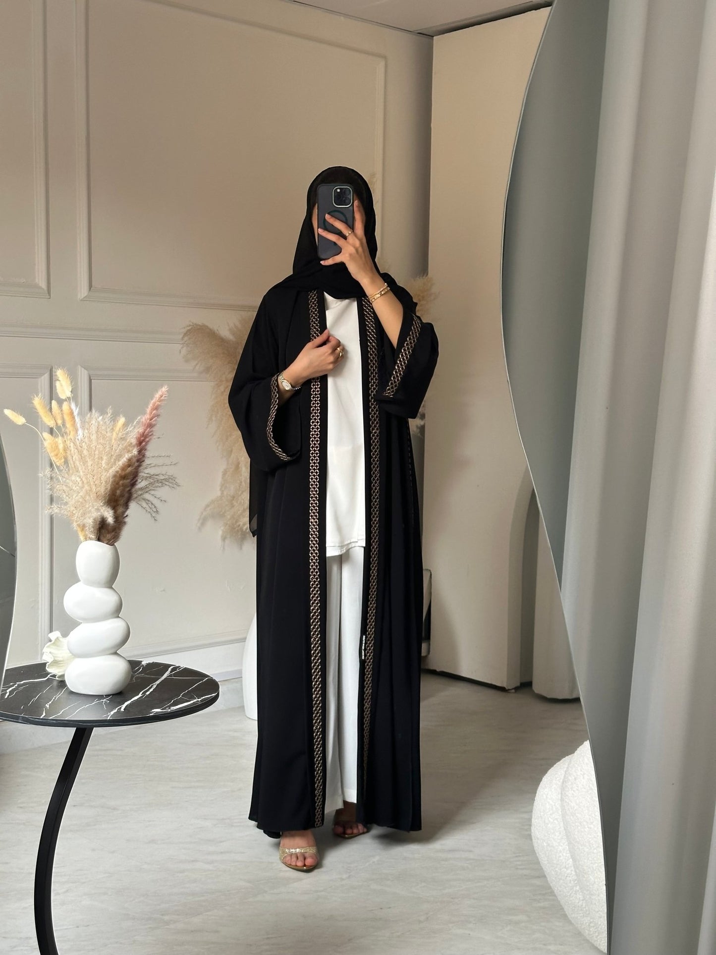 C 0736 Embroidered Black Abaya