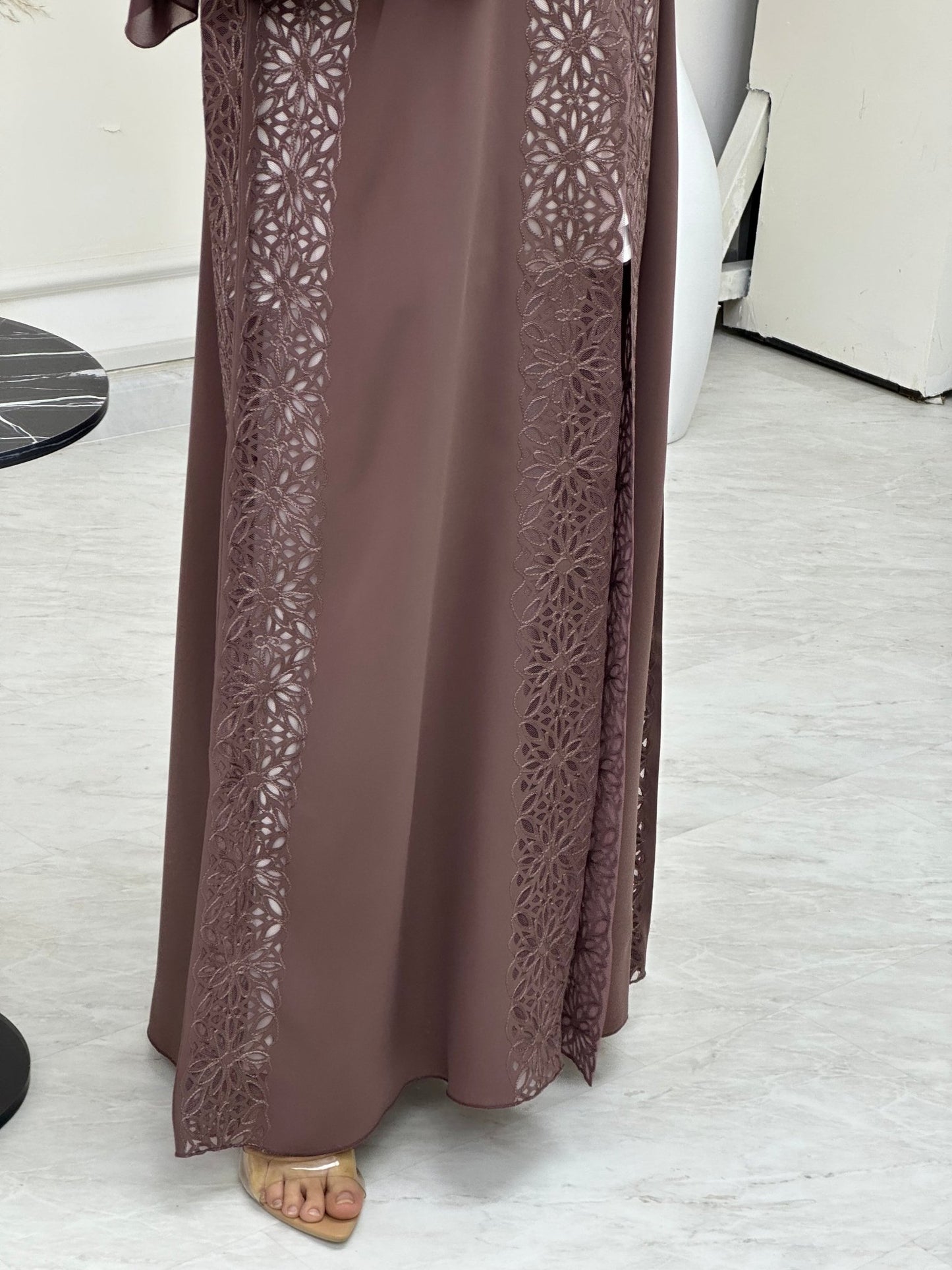 C 0742 Purple Floral Abaya