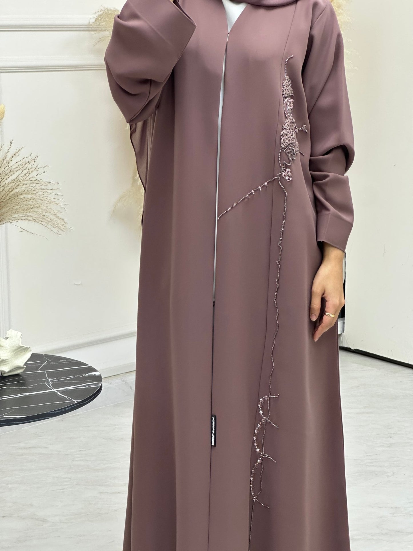 C 0744 Purple Beaded Abaya