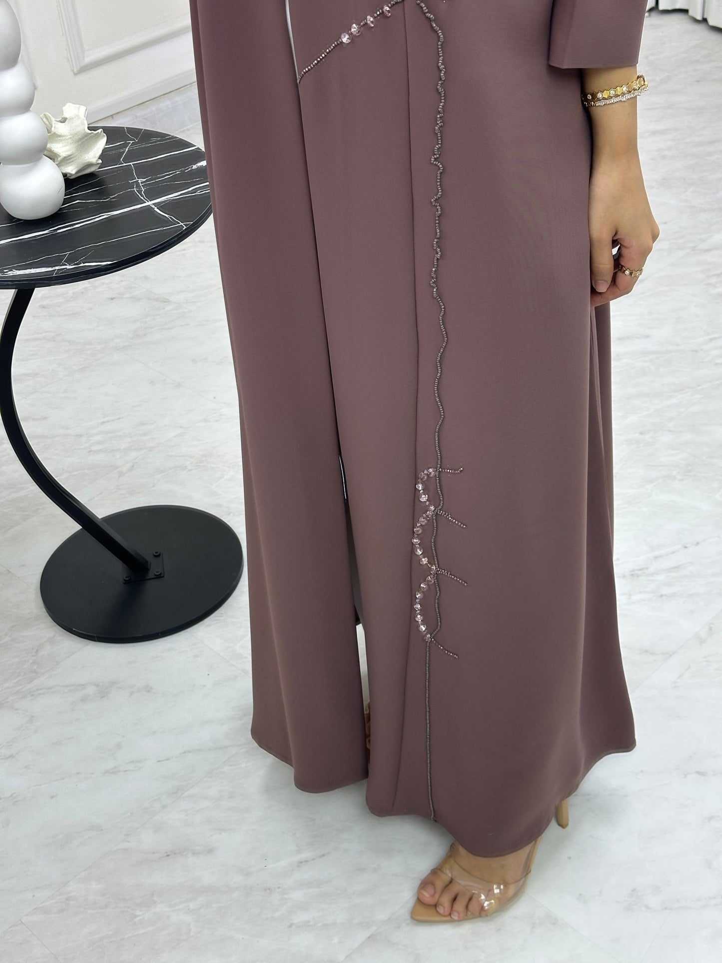 C 0744 Purple Beaded Abaya