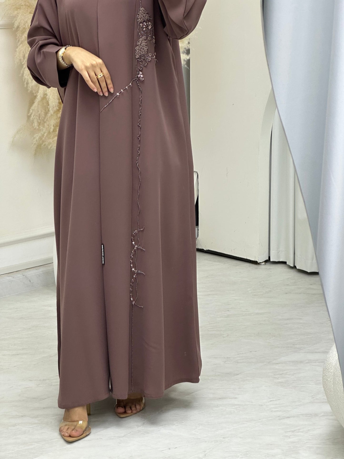 C 0744 Purple Beaded Abaya