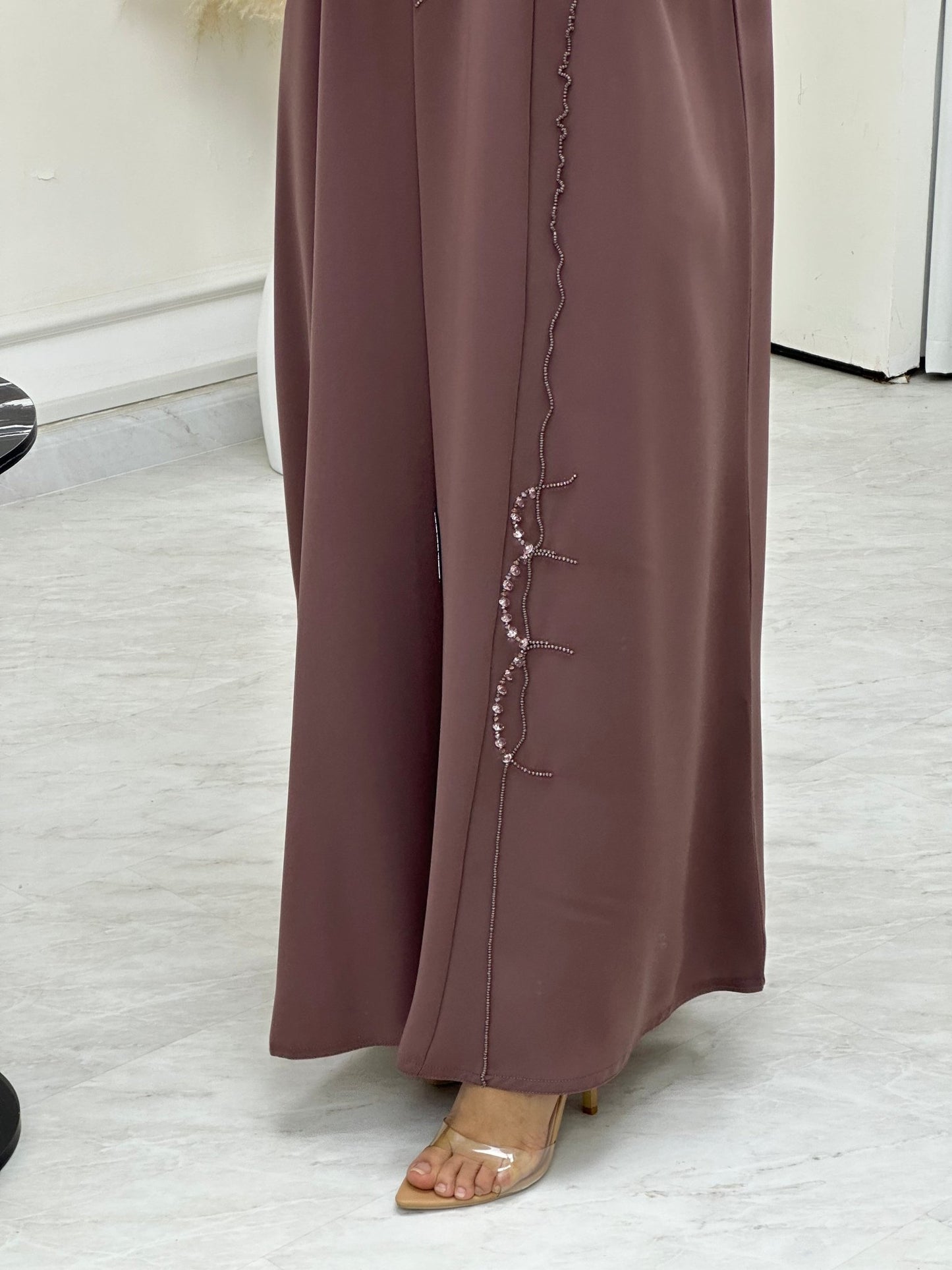 C 0744 Purple Beaded Abaya