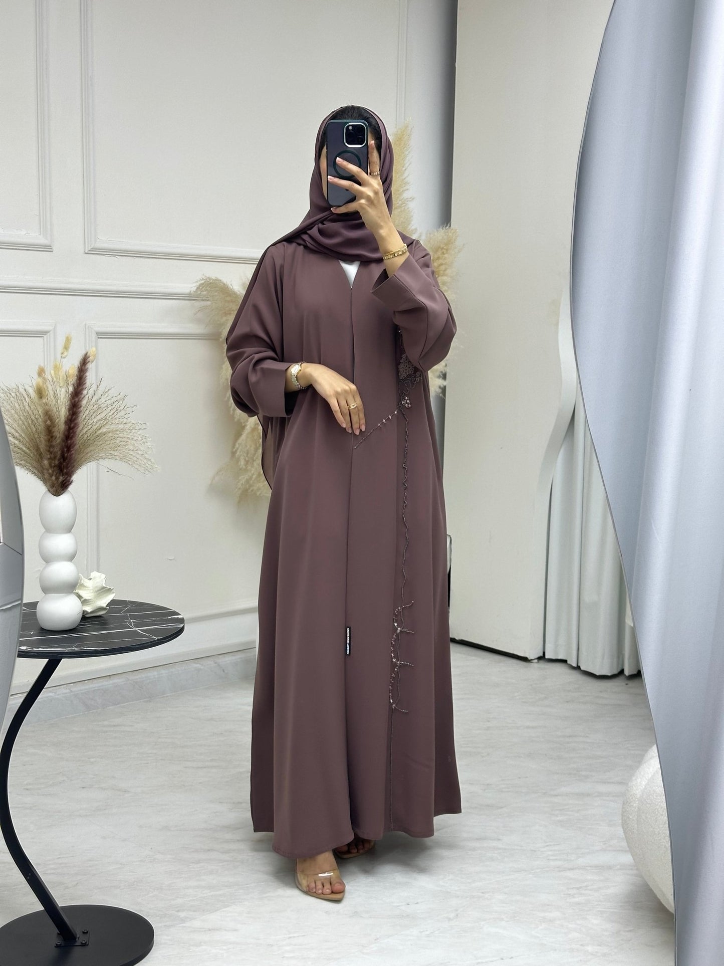 C 0744 Purple Beaded Abaya