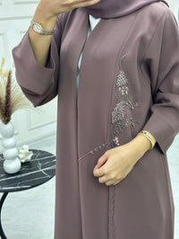 C 0744 Purple Beaded Abaya - XS / 49