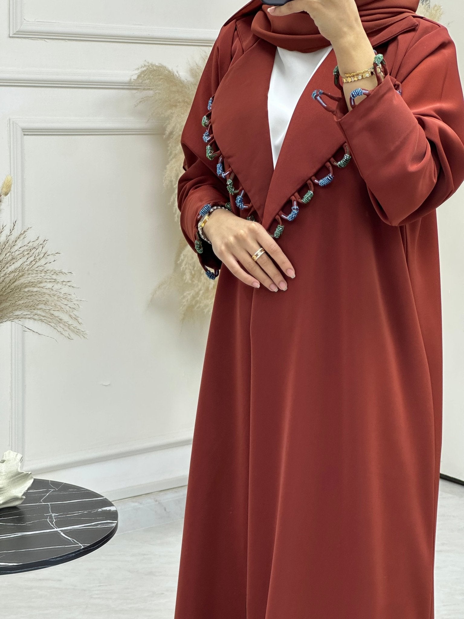 C 0745 Maroon Coat Abaya