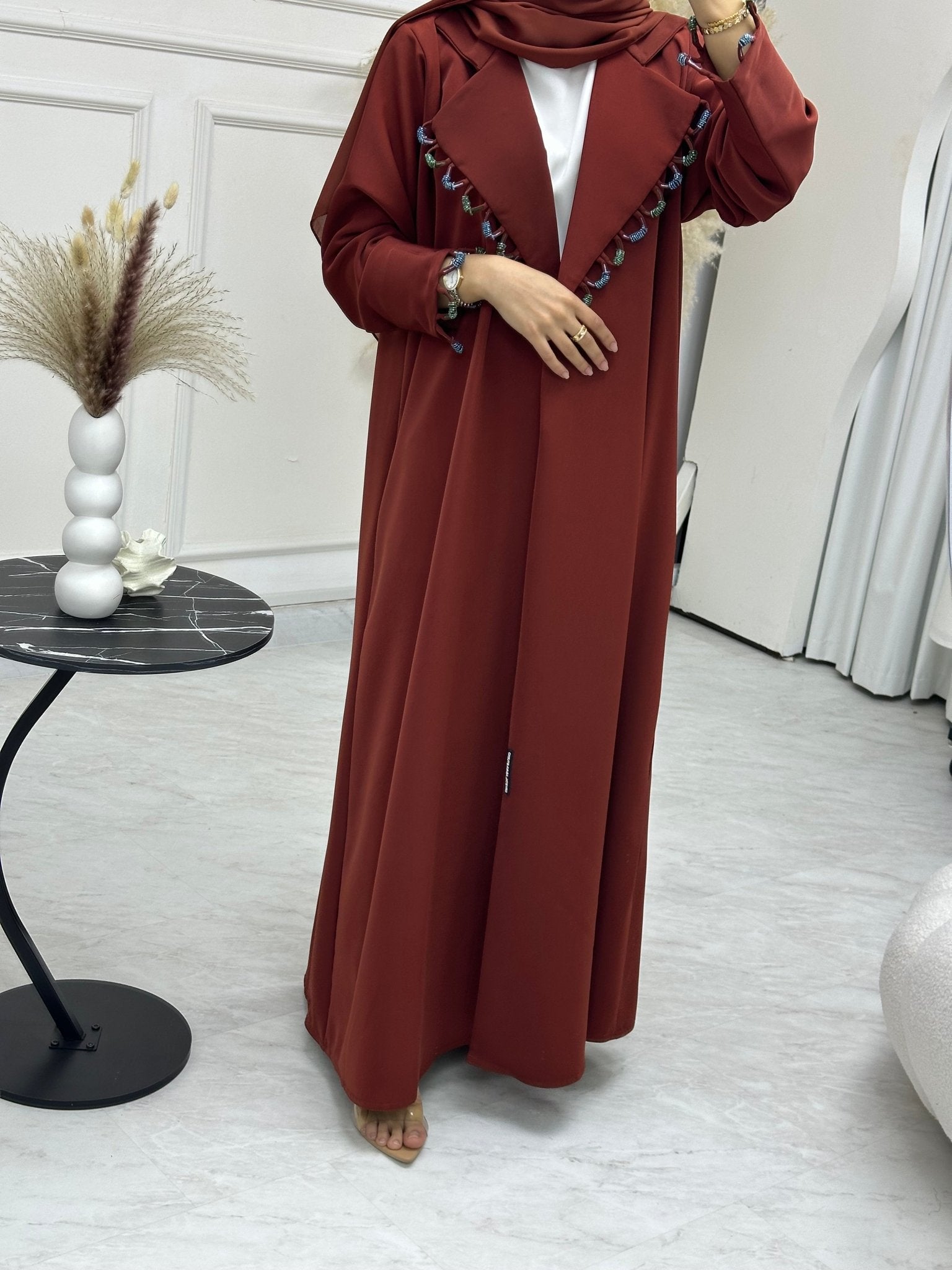 C 0745 Maroon Coat Abaya