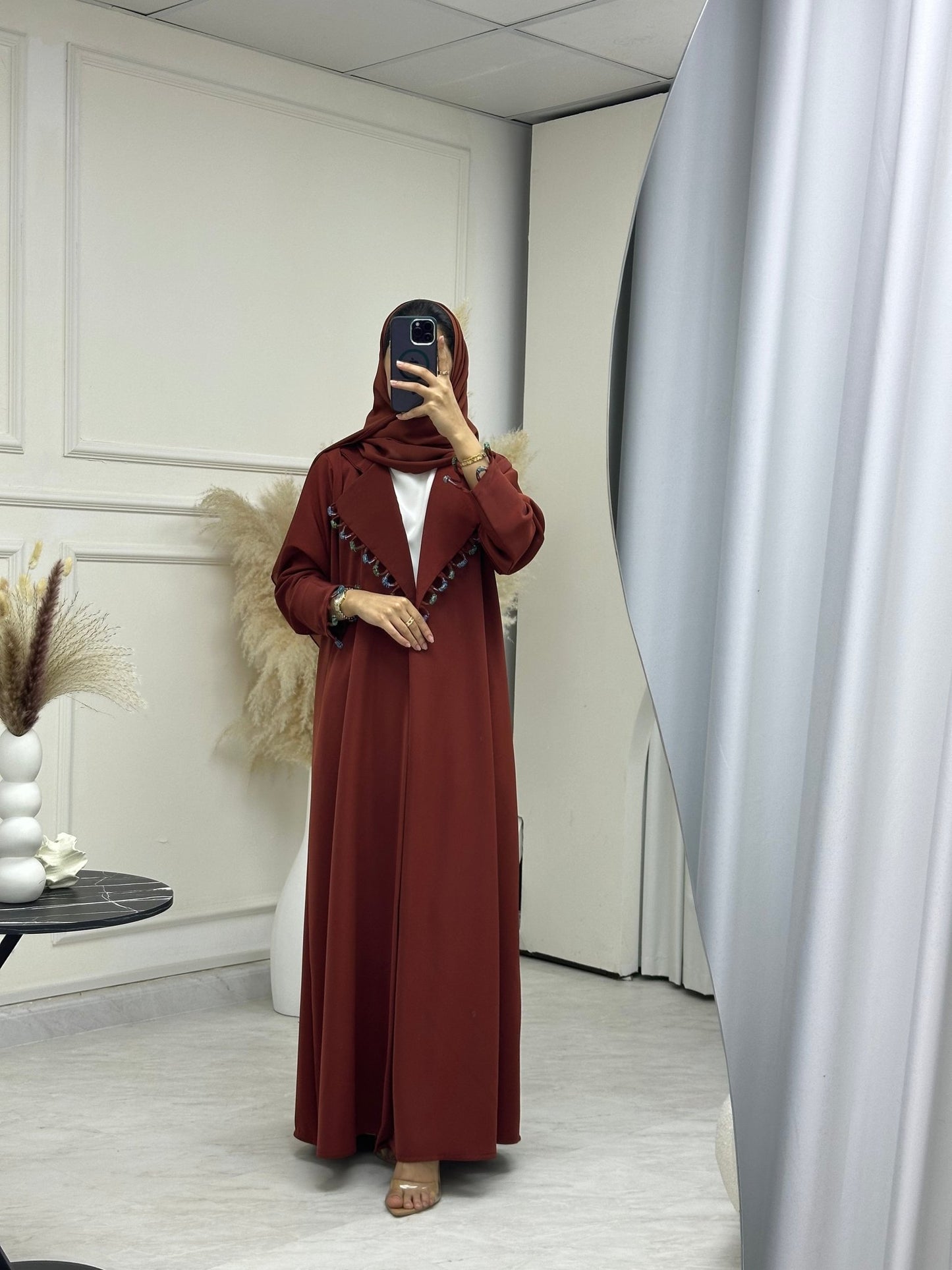 C 0745 Maroon Coat Abaya