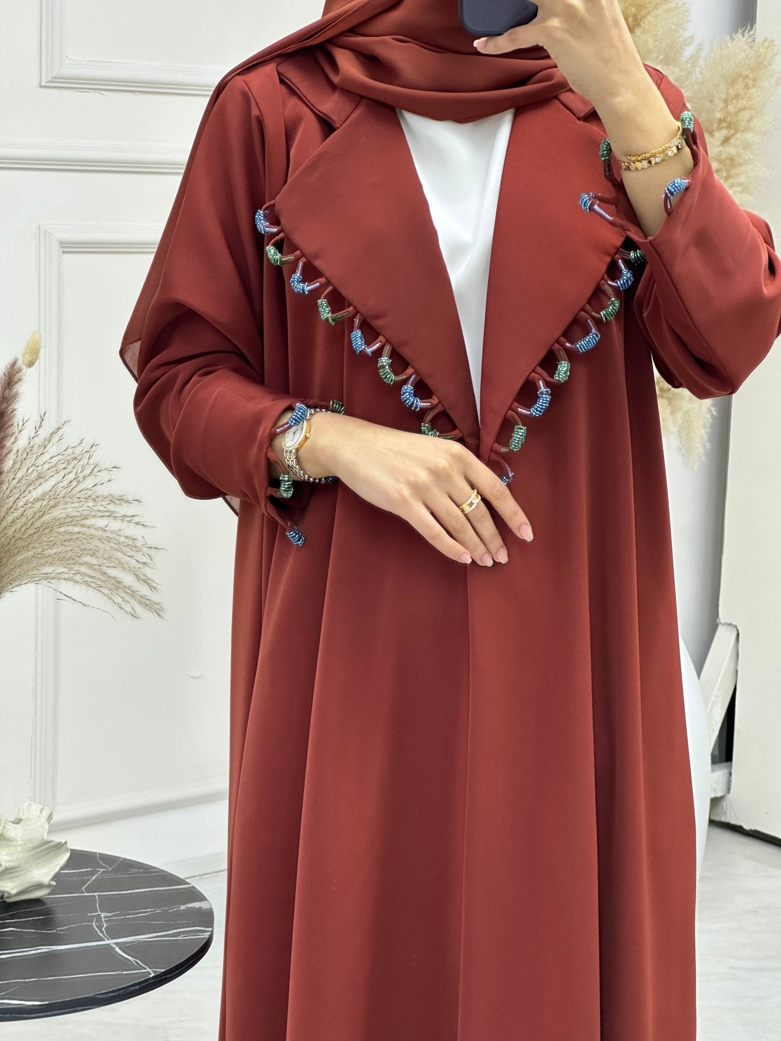 C 0745 Maroon Coat Abaya