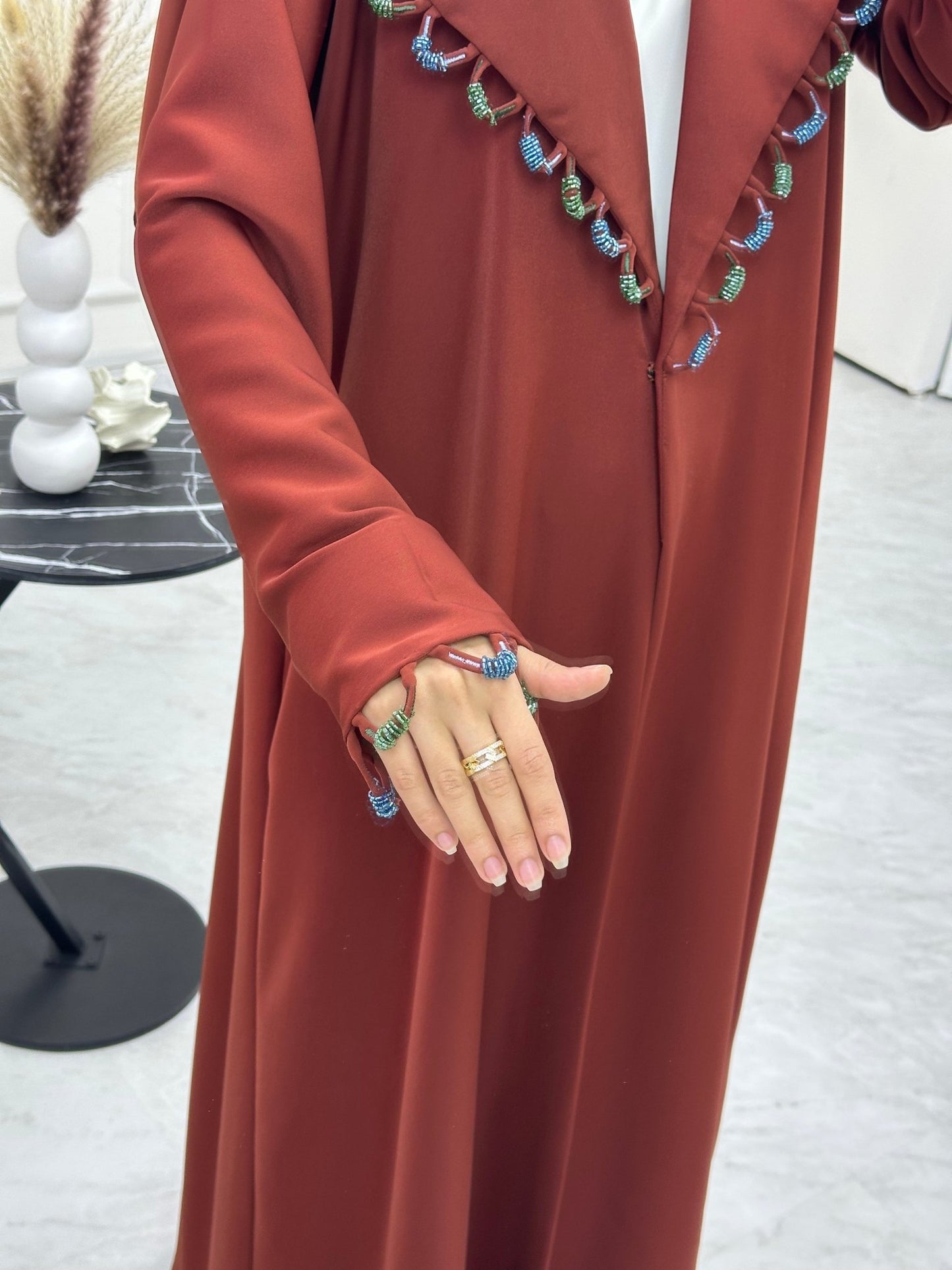 C 0745 Maroon Coat Abaya