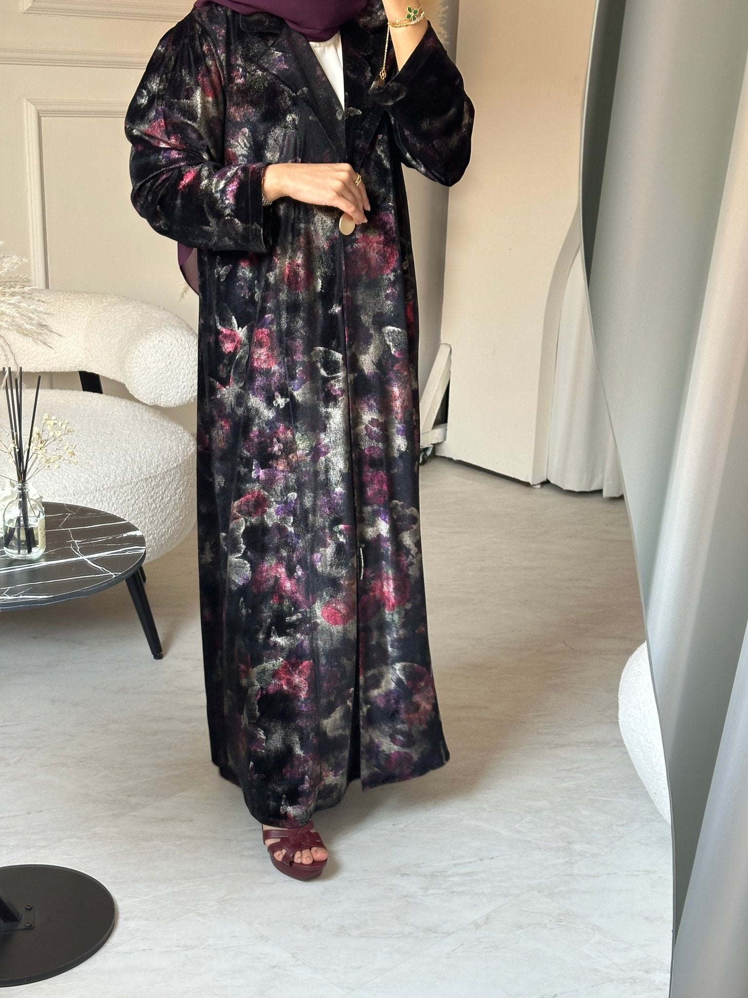 C 0748 Purple Coat Abaya