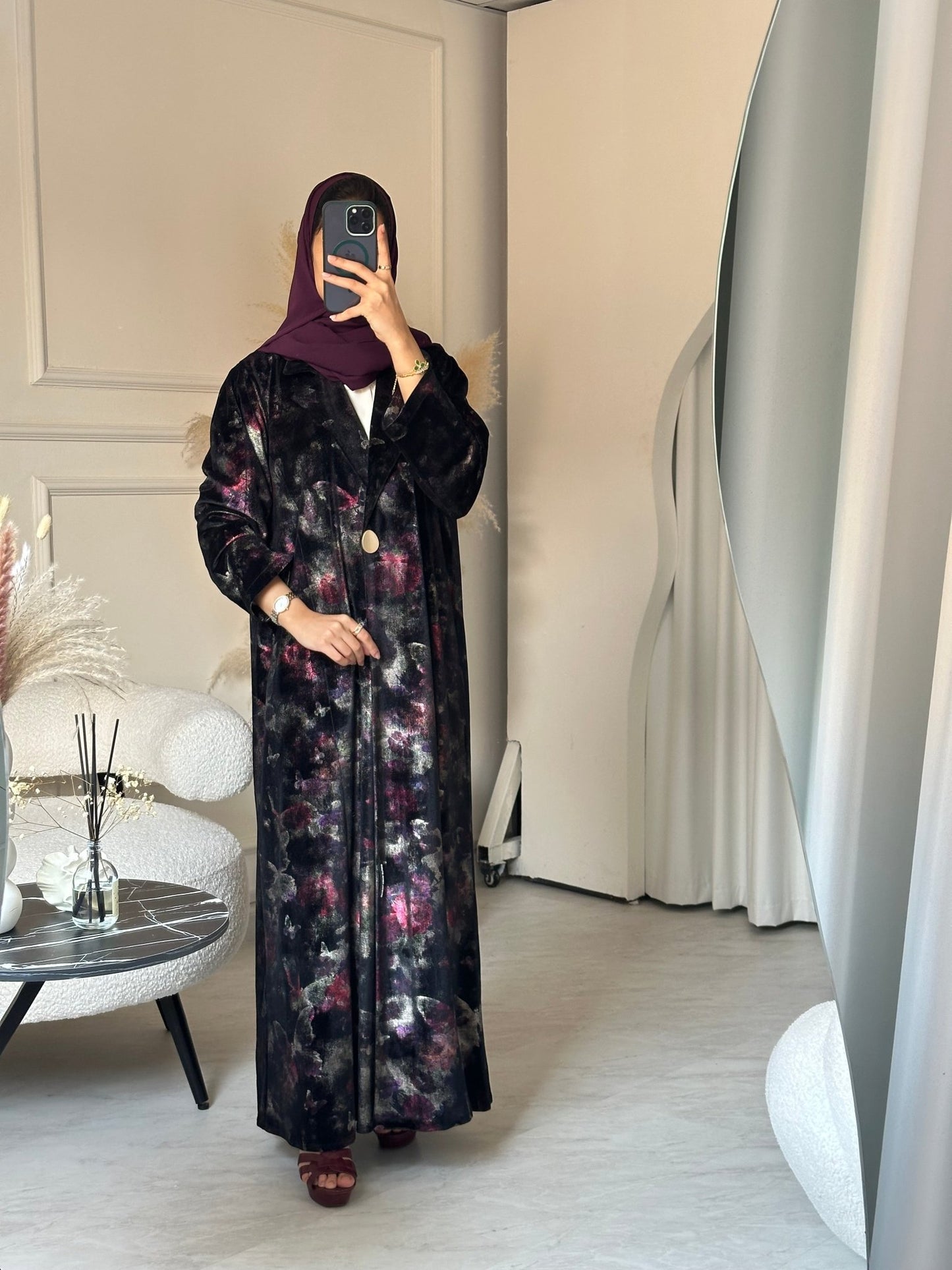 C 0748 Purple Coat Abaya