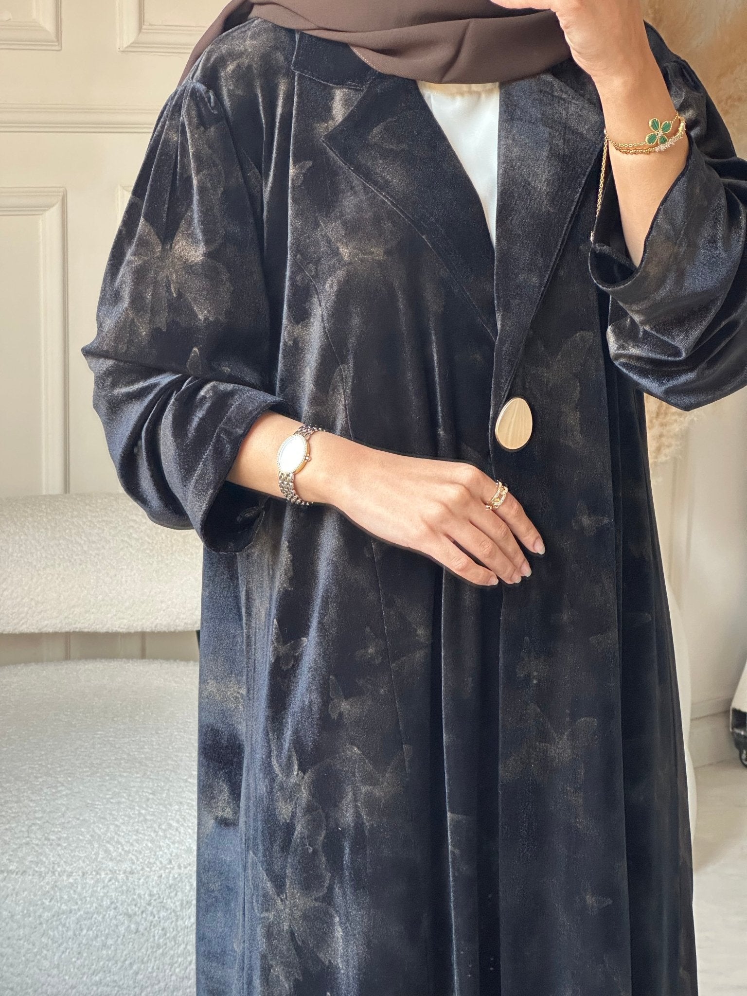 C 0751 - 01 Brown Butterfly Abaya