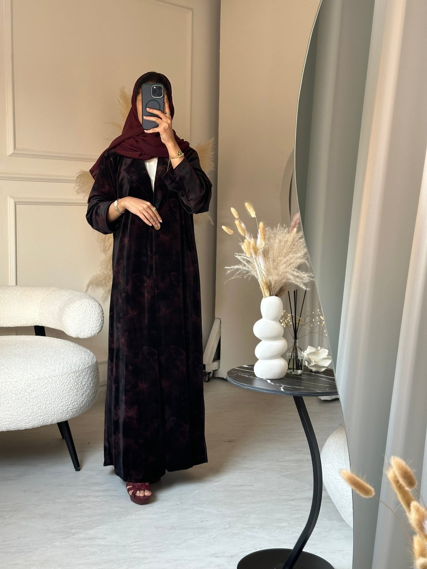 C 0751 - 02 Burgundy Butterfly Abaya