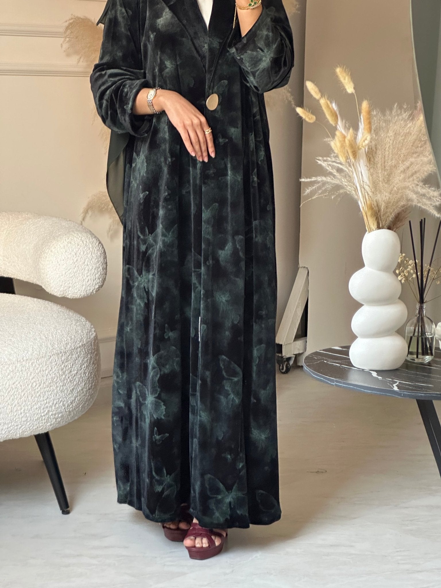 C 0751 - 03 Green Butterfly Abaya