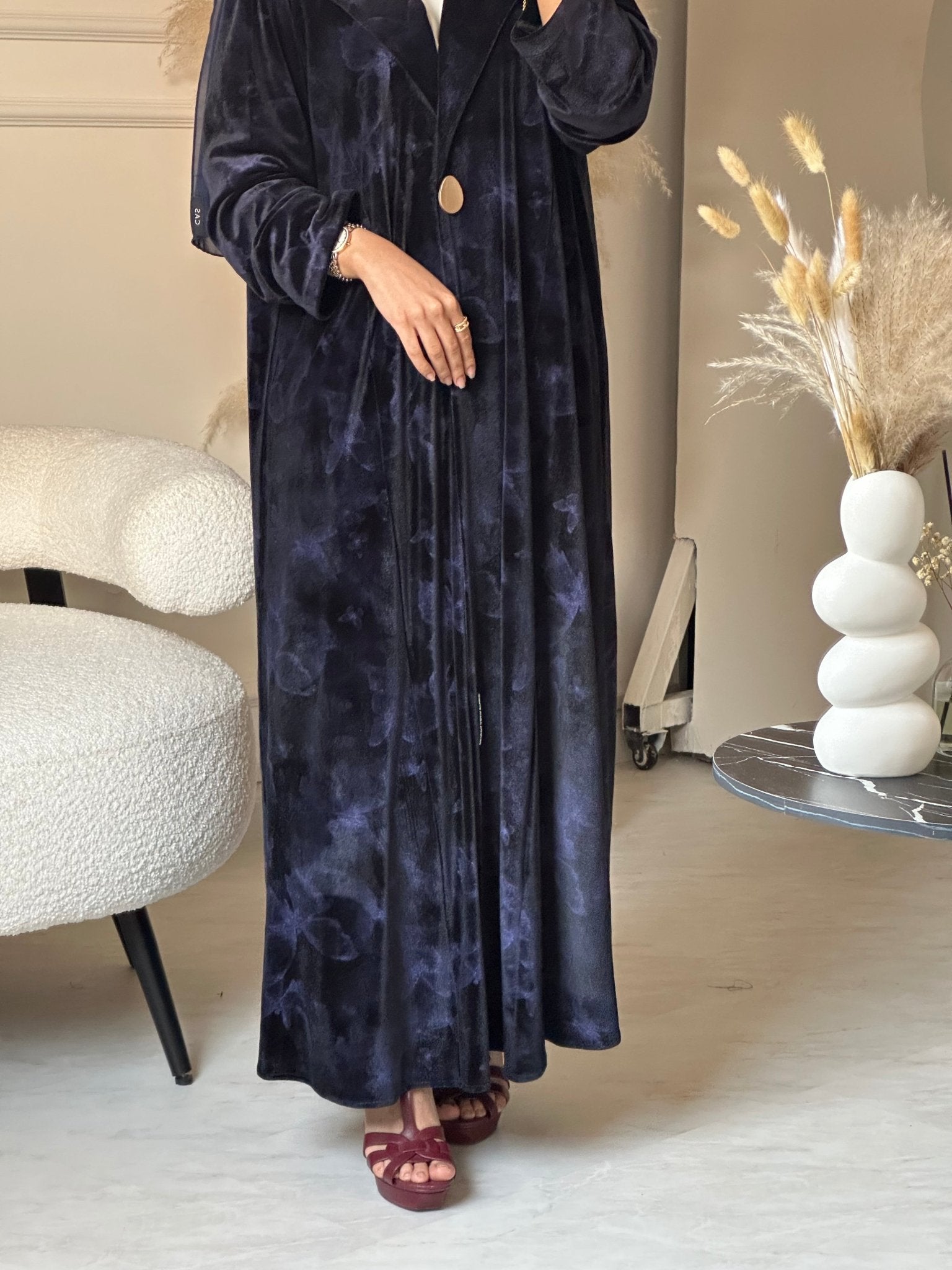 C 0751 - 05 Navy Blue Butterfly Abaya