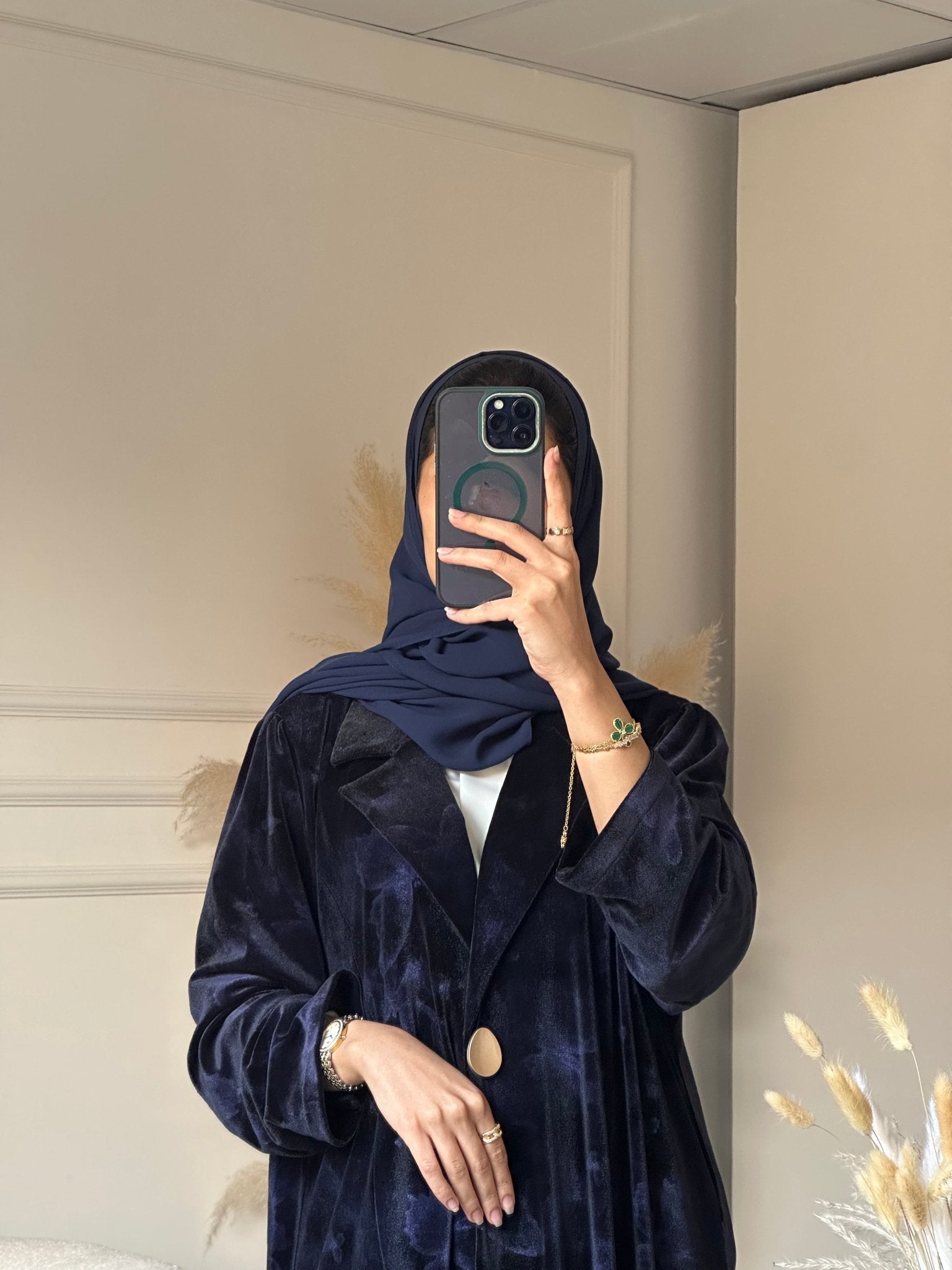 C 0751 - 05 Navy Blue Butterfly Abaya