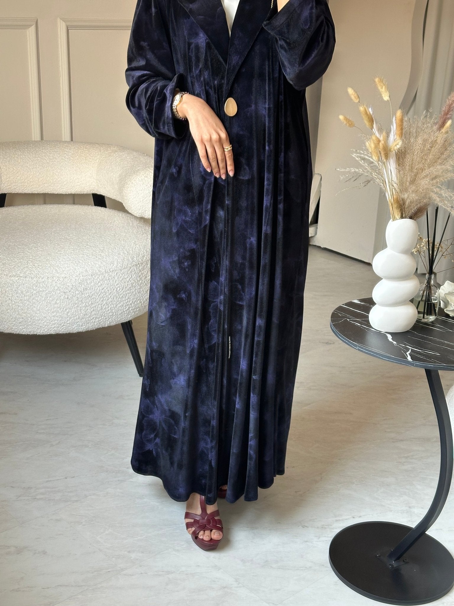 C 0751 - 05 Navy Blue Butterfly Abaya