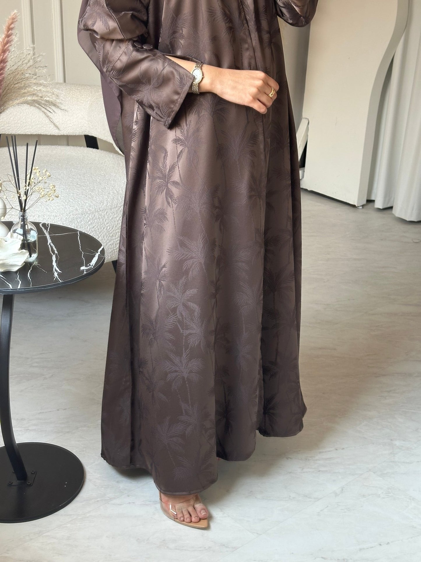 C 0754 - 02 Brown Printed Abaya