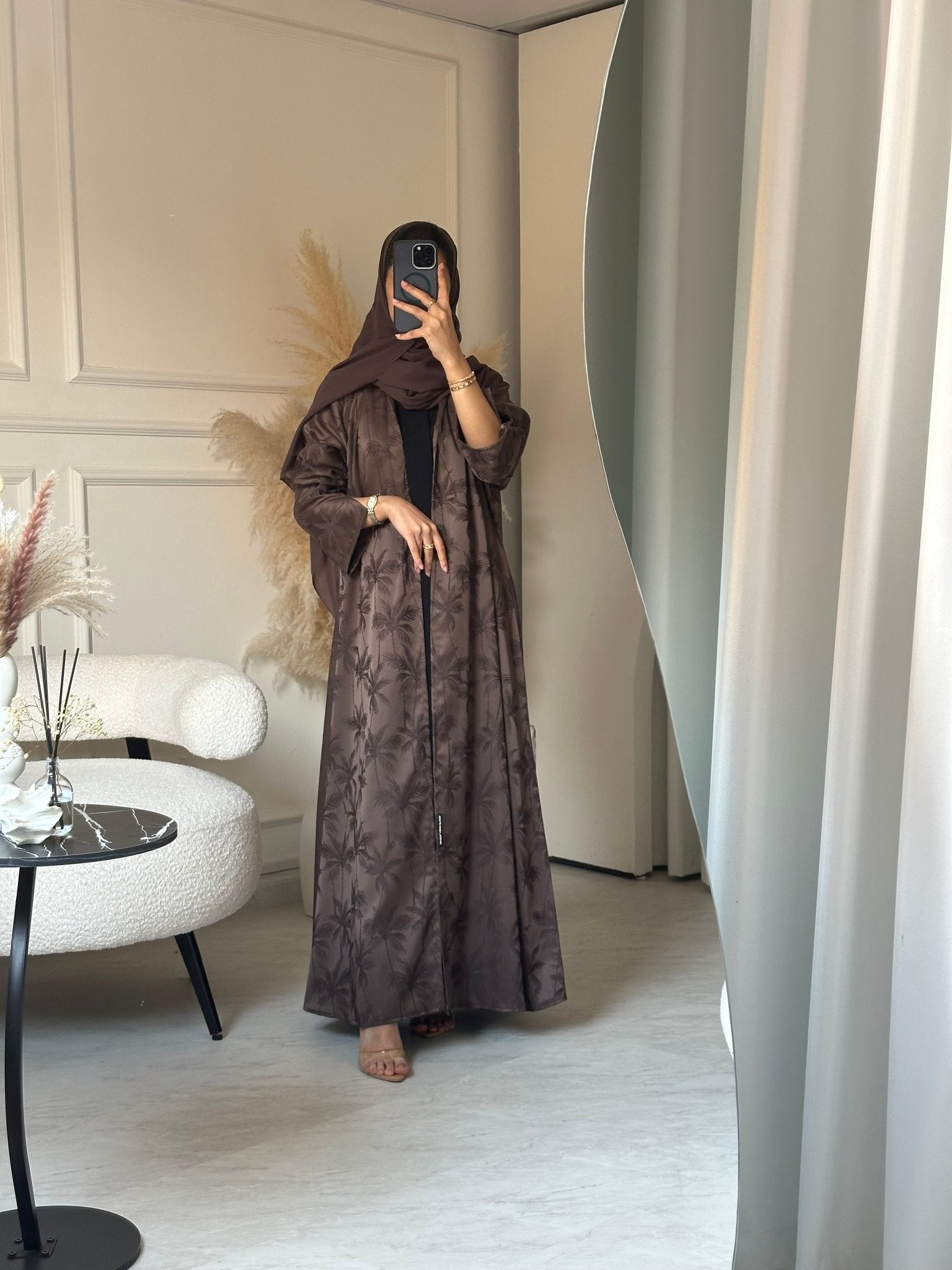 C 0754 - 02 Brown Printed Abaya