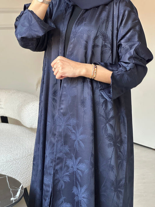 C 0754 - 04 Navy Blue Printed Abaya