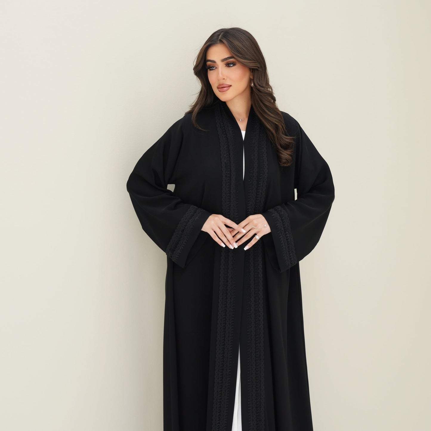 C 0757 Black Lace Abaya