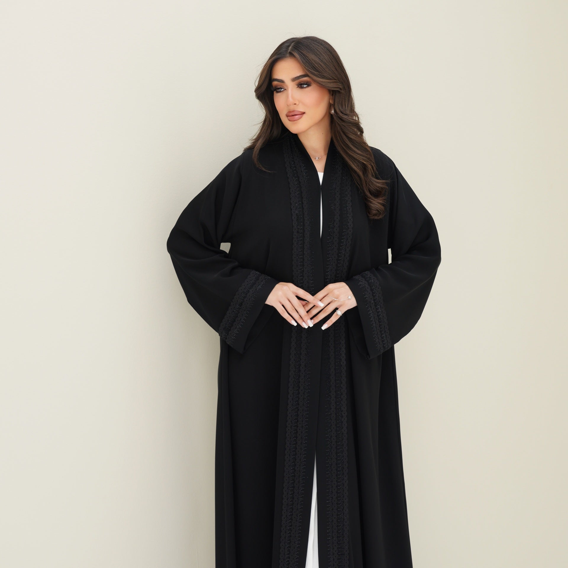 C 0757 Black Lace Abaya