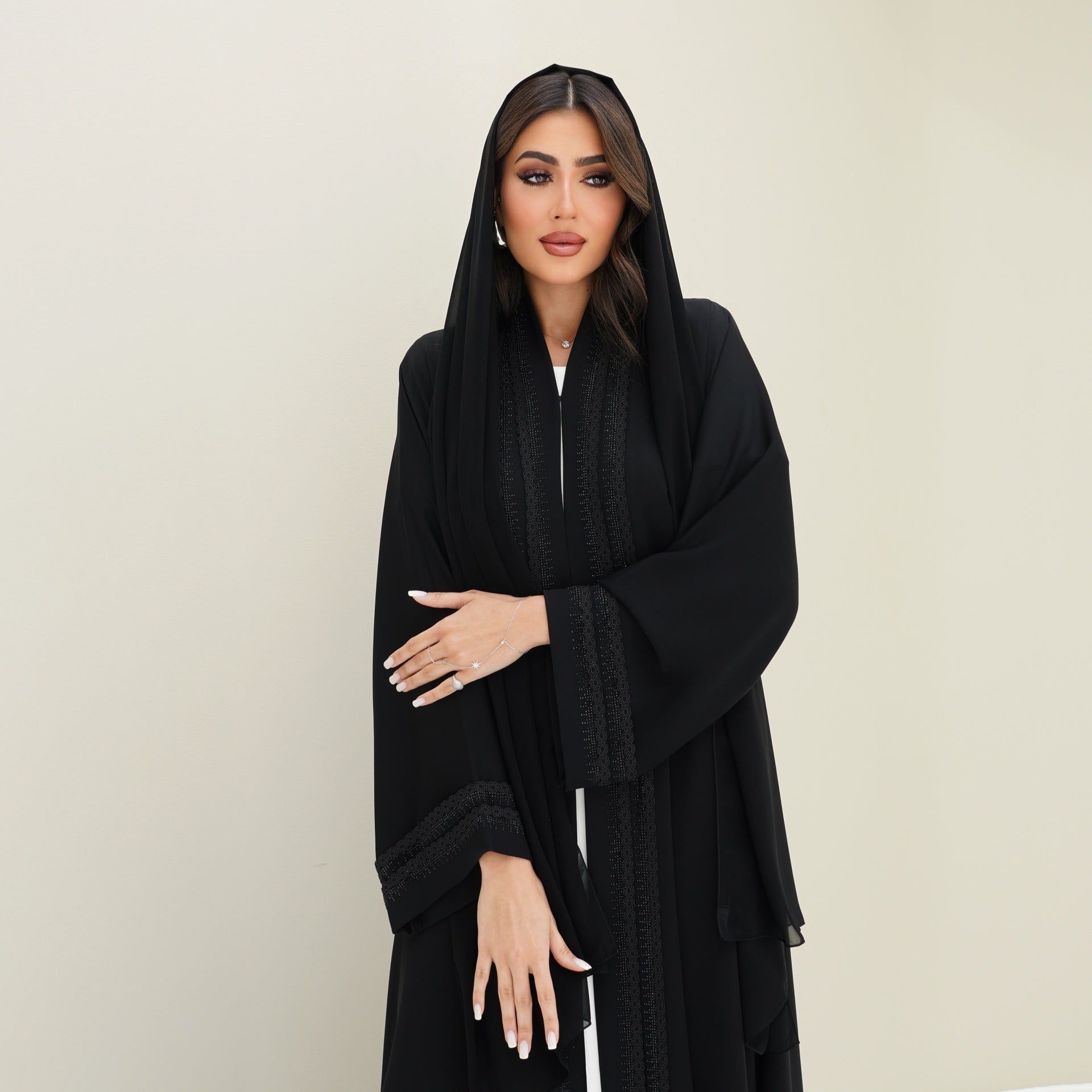 C 0757 Black Lace Abaya