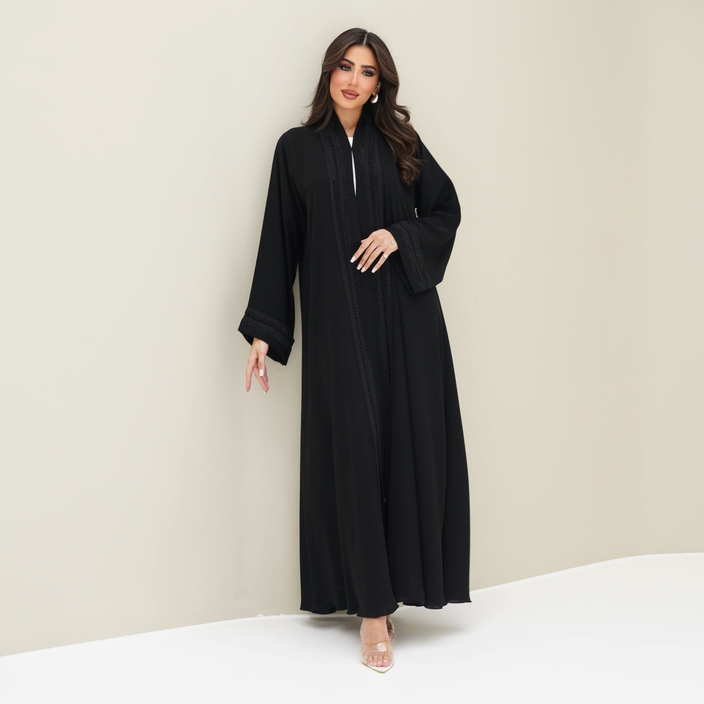 C 0757 Black Lace Abaya