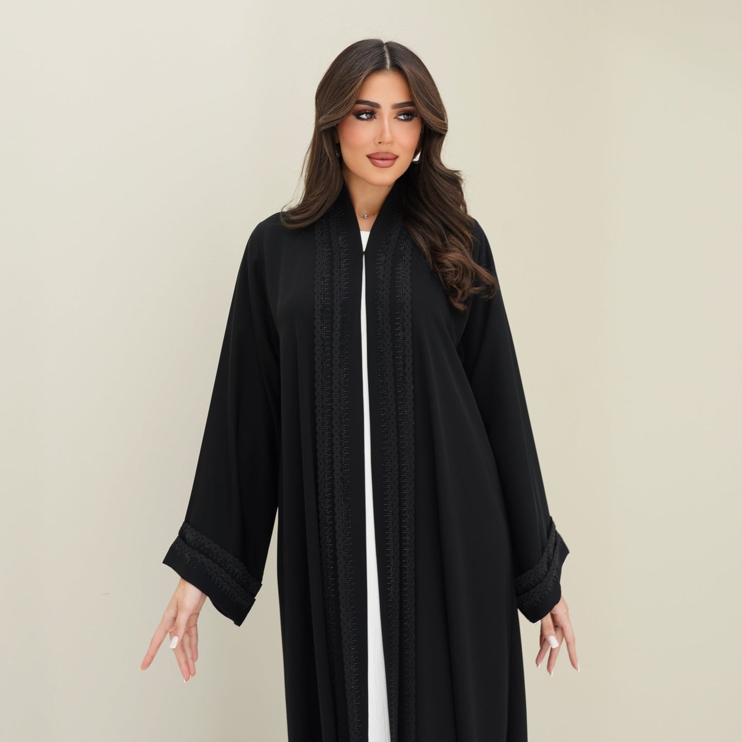 C 0757 Black Lace Abaya