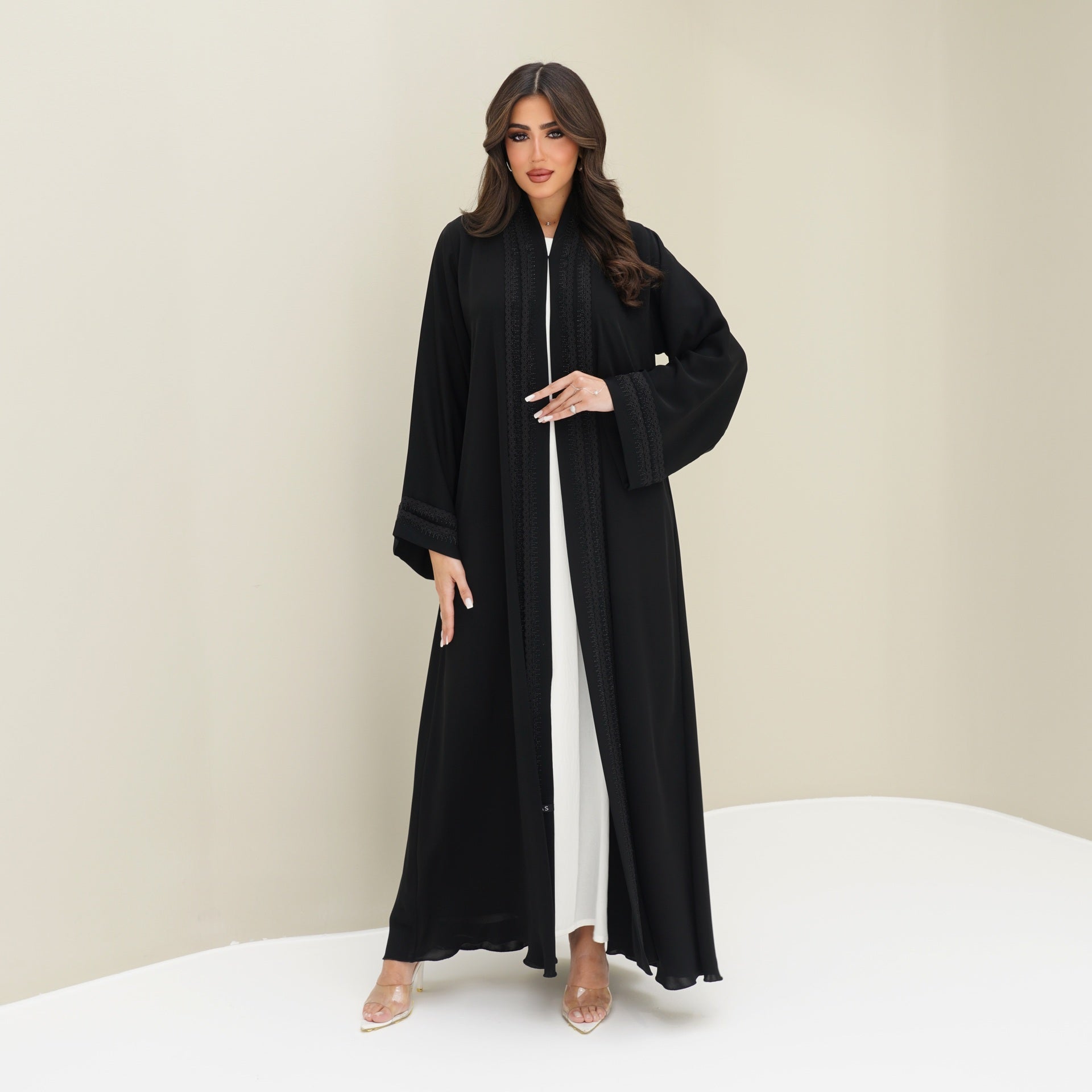 C 0757 Black Lace Abaya