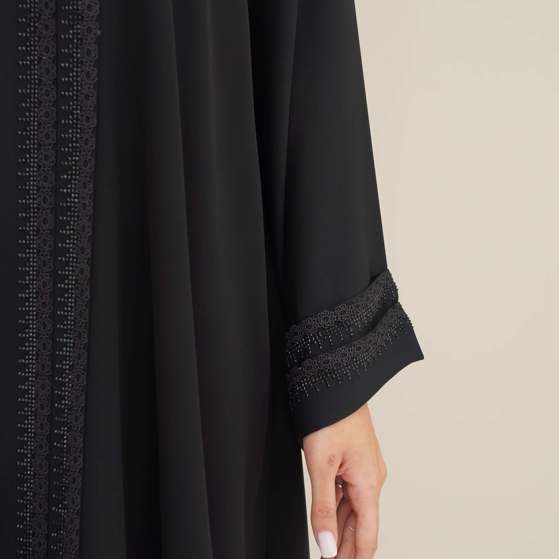 C 0757 Black Lace Abaya