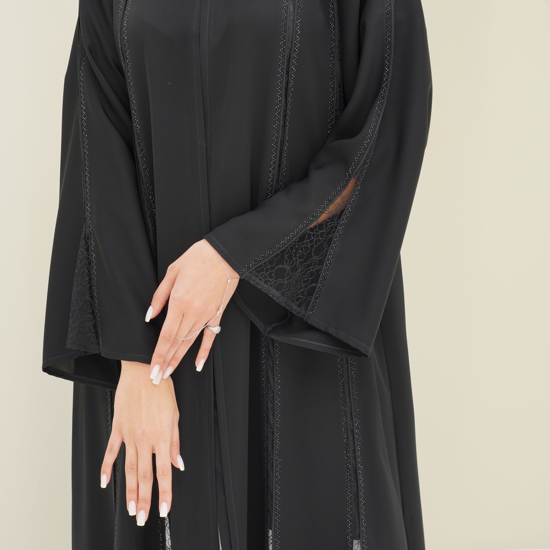 C 0758 Black Lace Abaya