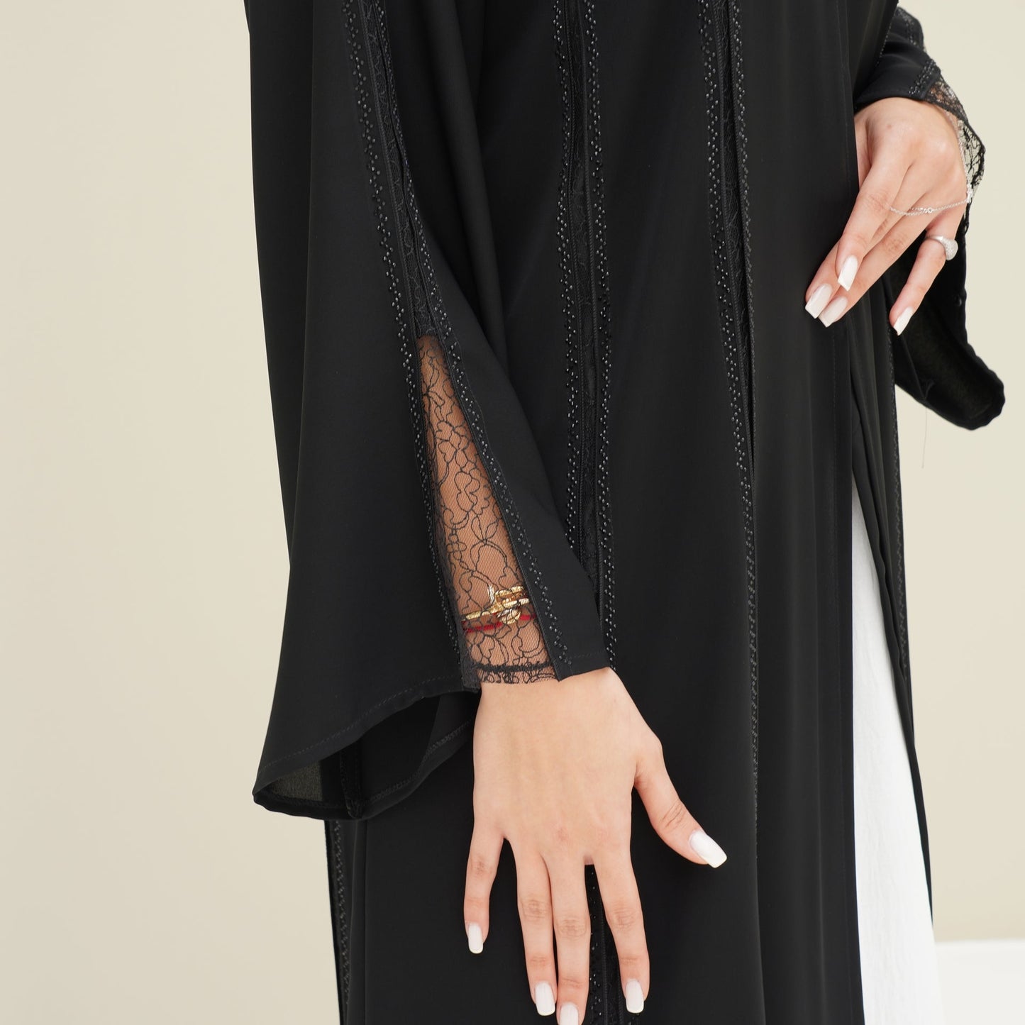 C 0758 Black Lace Abaya