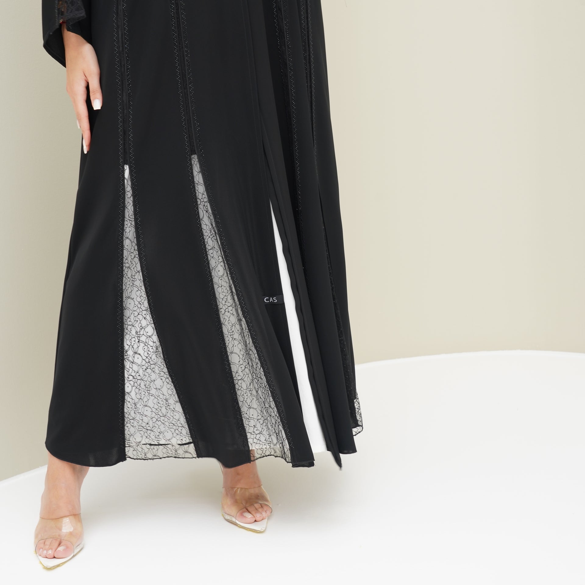 C 0758 Black Lace Abaya