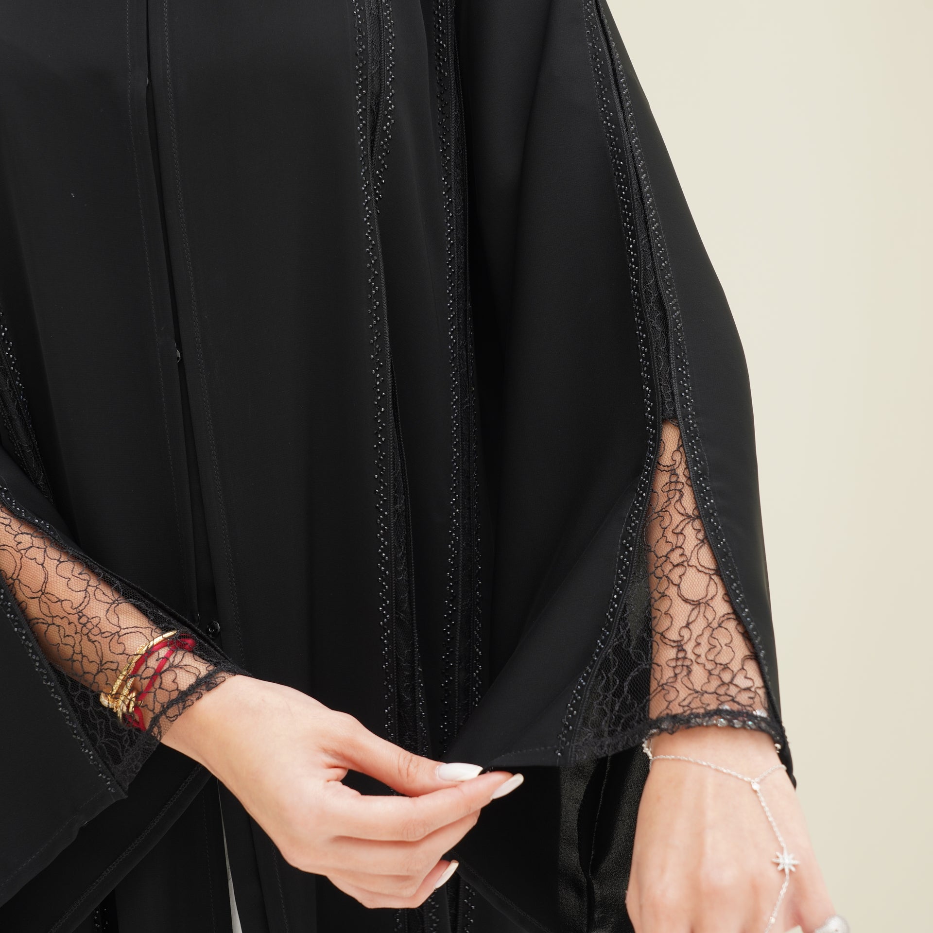 C 0758 Black Lace Abaya