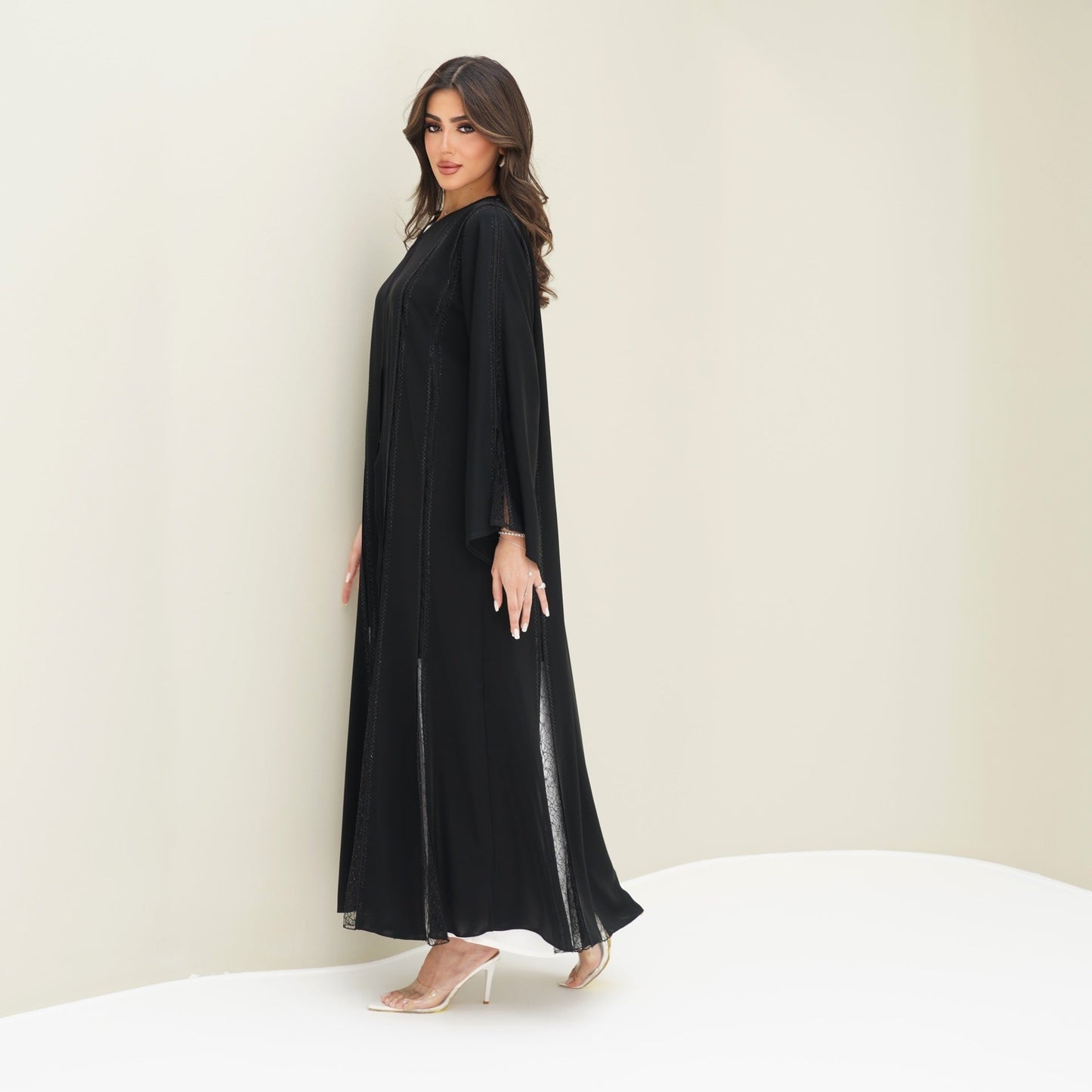 C 0758 Black Lace Abaya