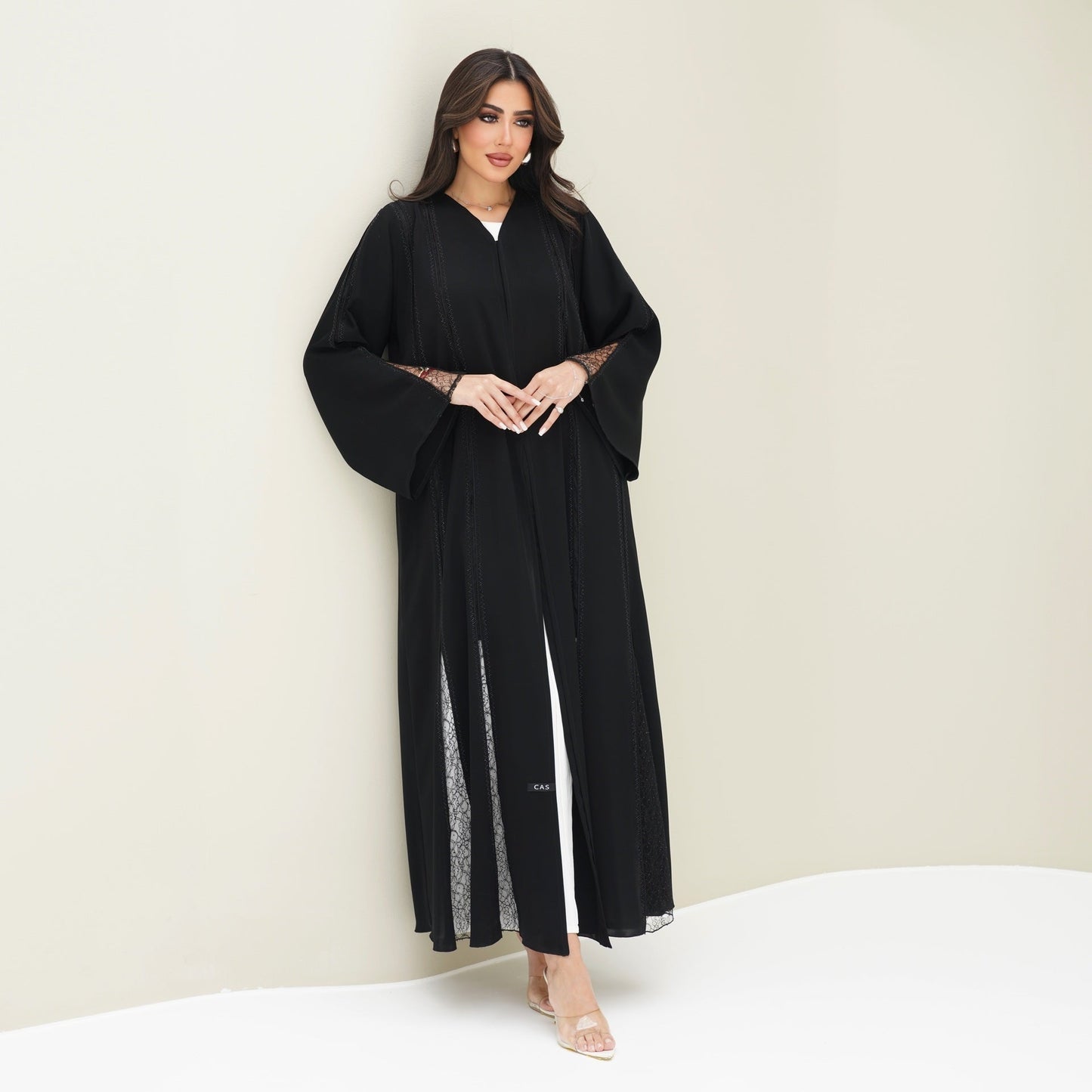 C 0758 Black Lace Abaya