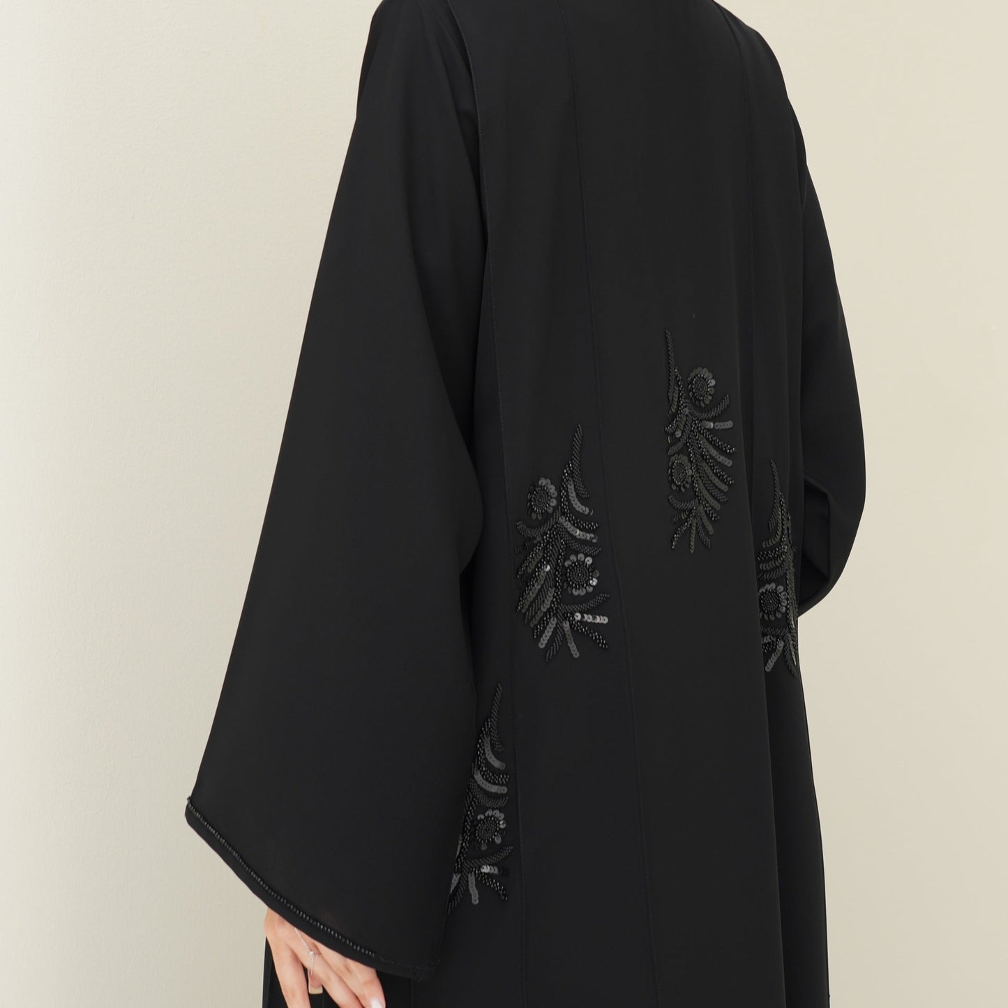 C 0759 Black Beaded Abaya