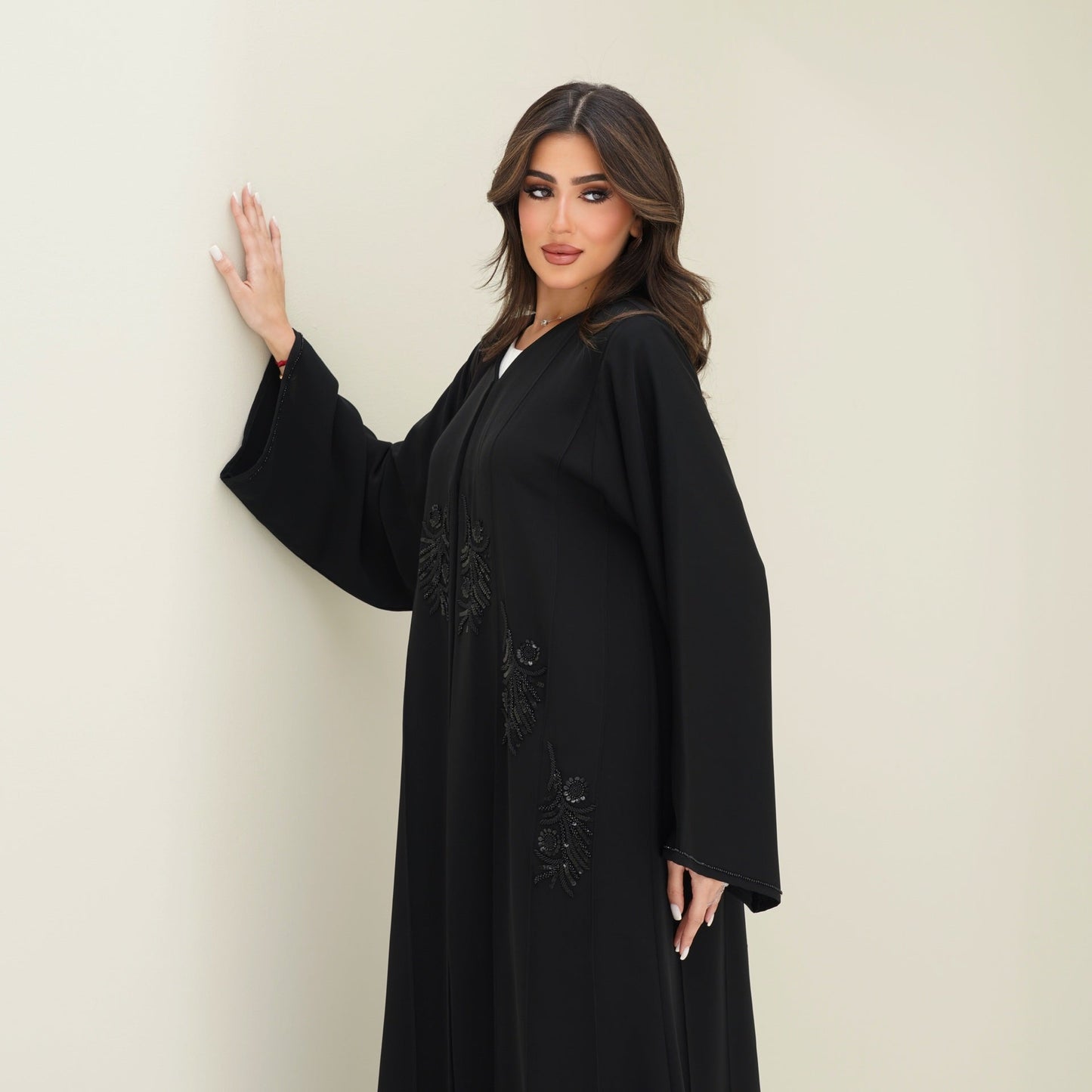 C 0759 Black Beaded Abaya