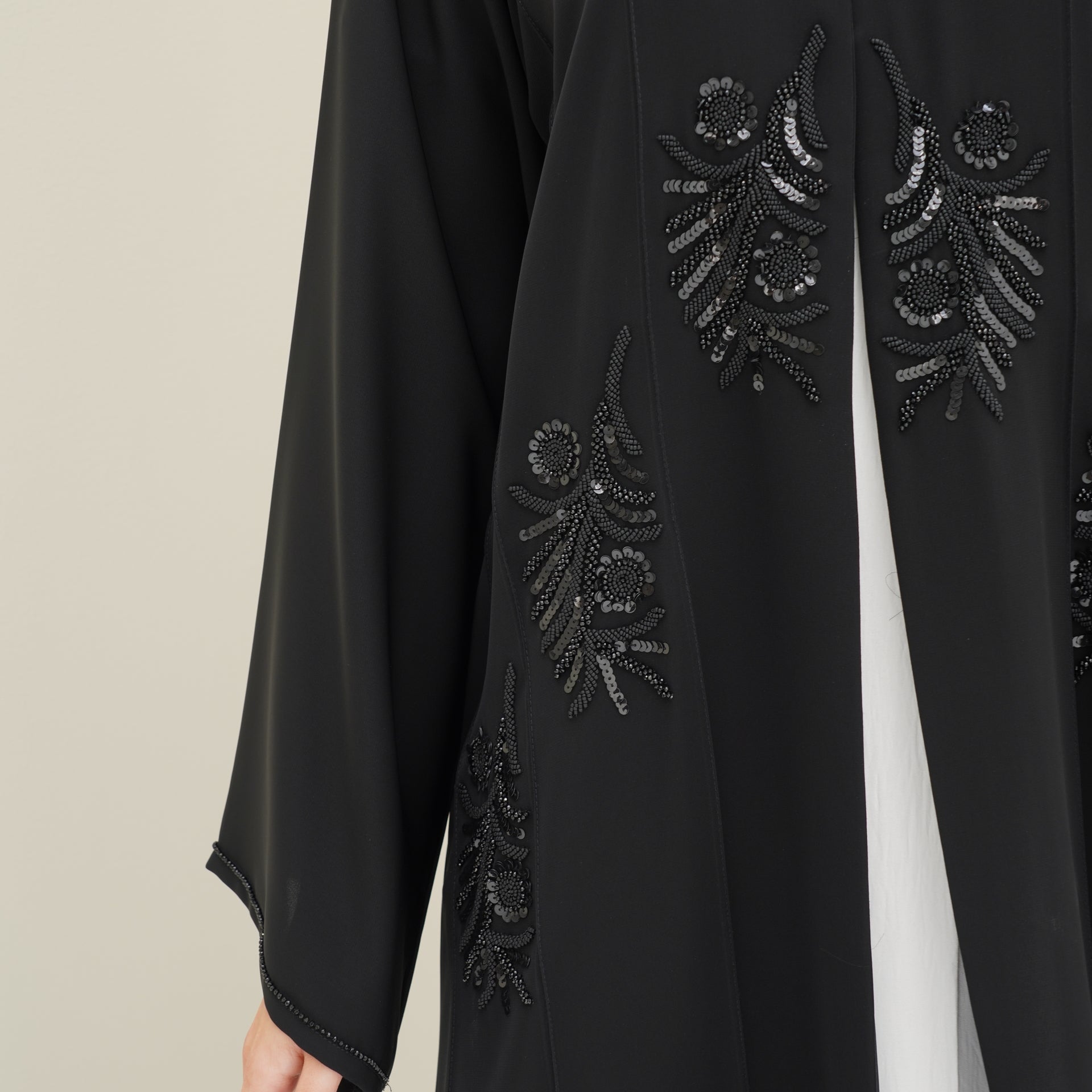 C 0759 Black Beaded Abaya