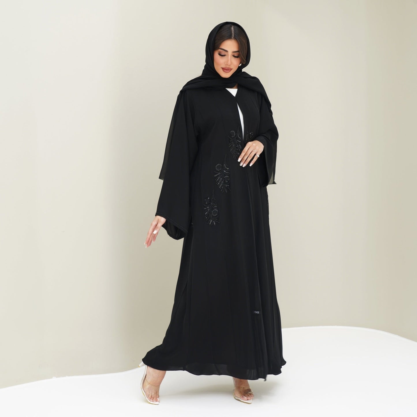 C 0759 Black Beaded Abaya