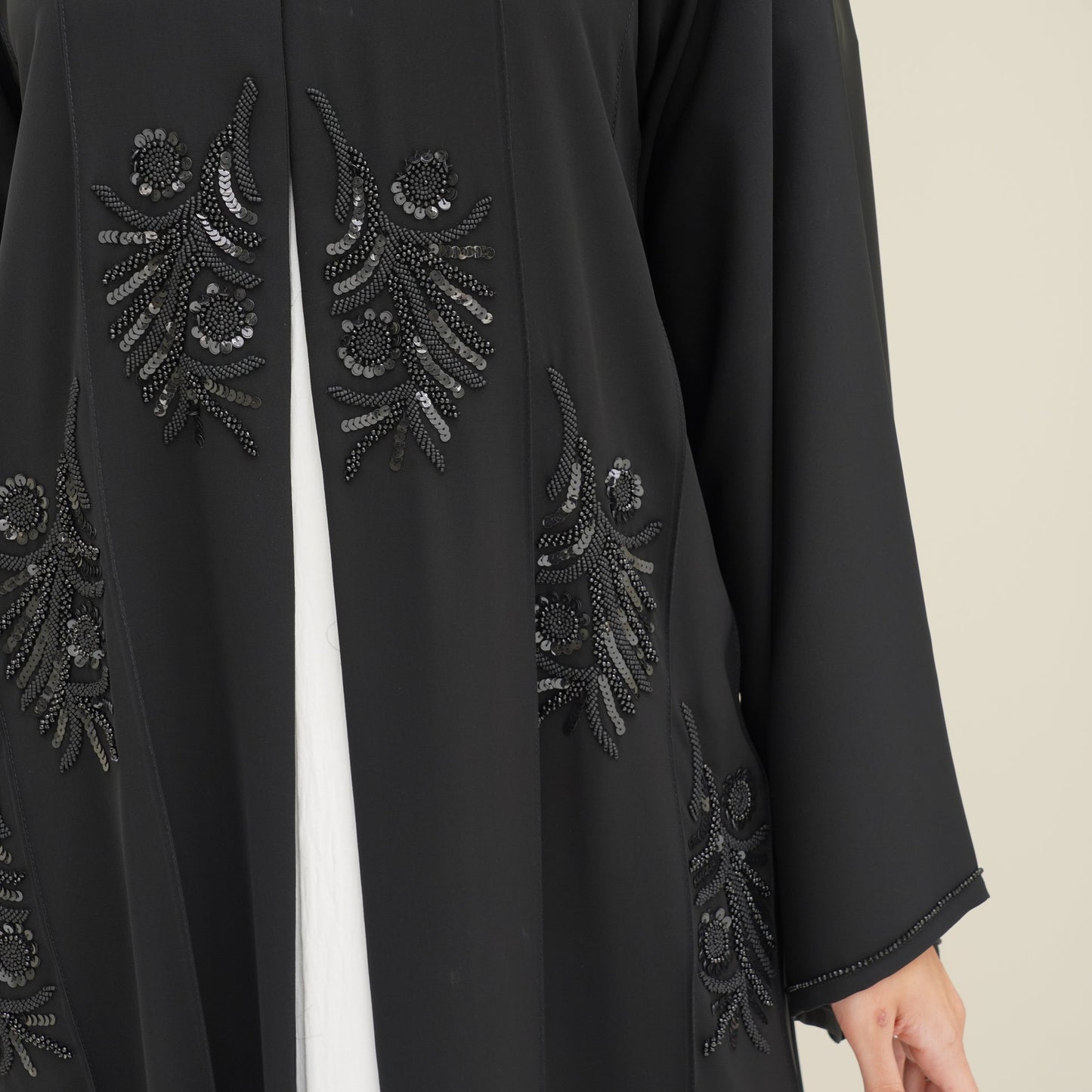 C 0759 Black Beaded Abaya