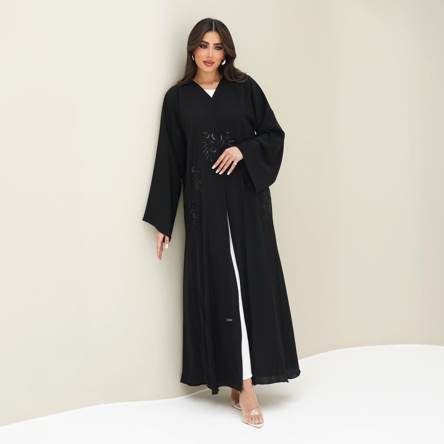 C 0759 Black Beaded Abaya