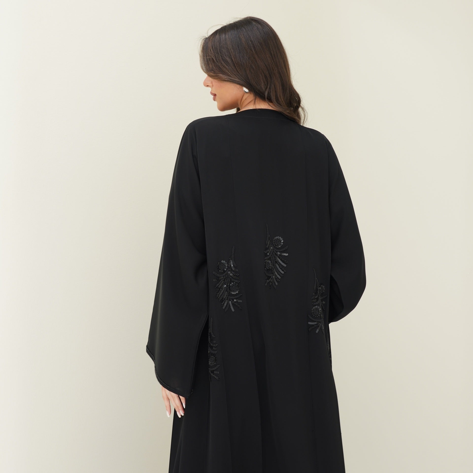 C 0759 Black Beaded Abaya