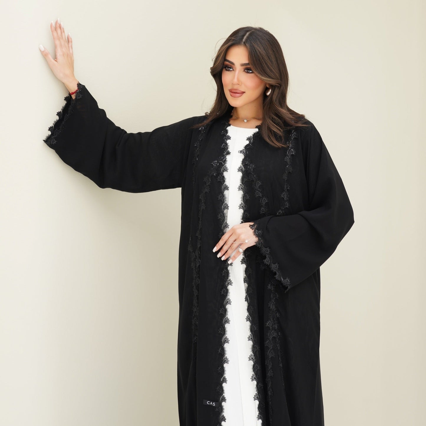 C 0762 Black Lace Abaya