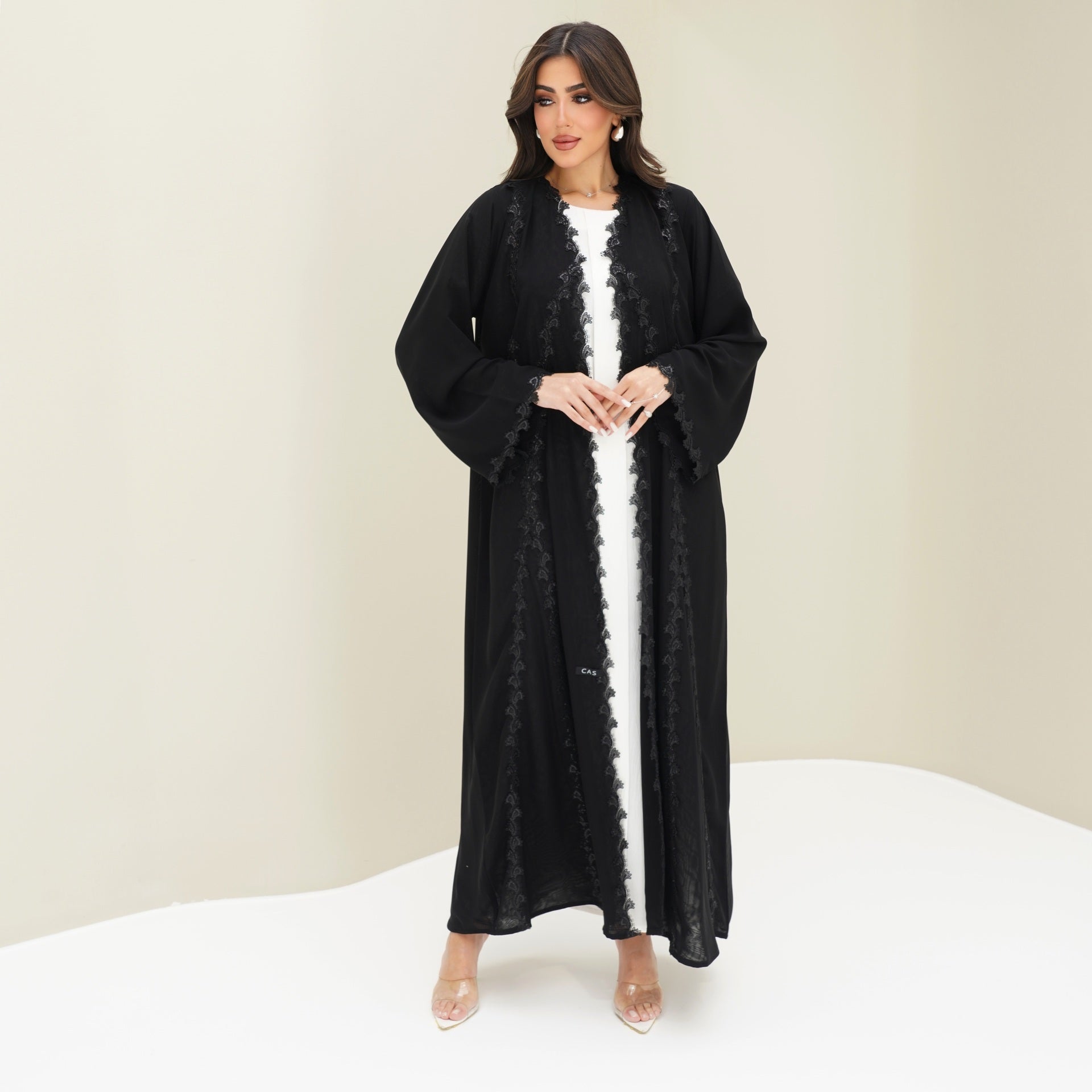 C 0762 Black Lace Abaya